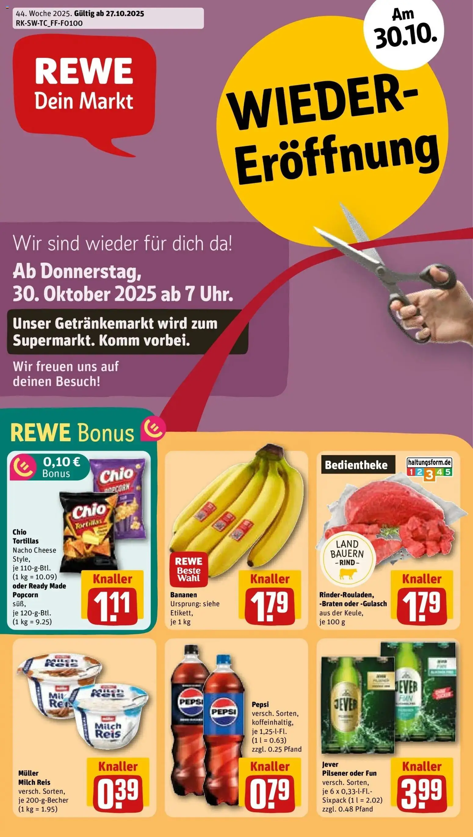 Vorschau von dem Prospekt des Geschäftes Rewe, gültig ab dem 27.10.2025