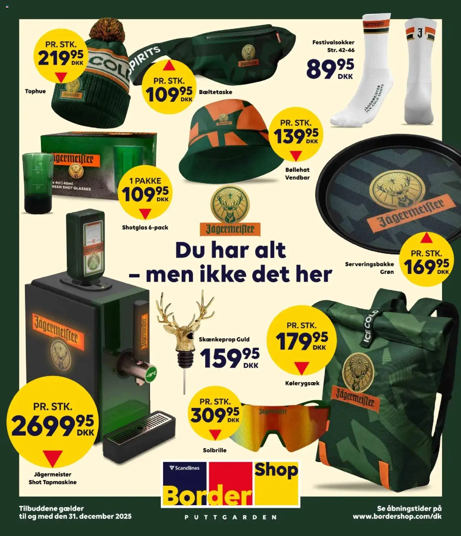 Eksempel på tilbudsavis Jägermeister merchandise fra butik Bordershop gyldig fra 23/10/2025