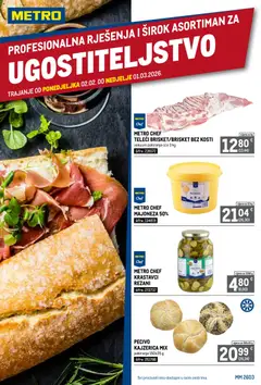 Pregled letka Profesionalna rješenja za ugostiteljstvo trgovine Metro vrijedi od 02.02.2026