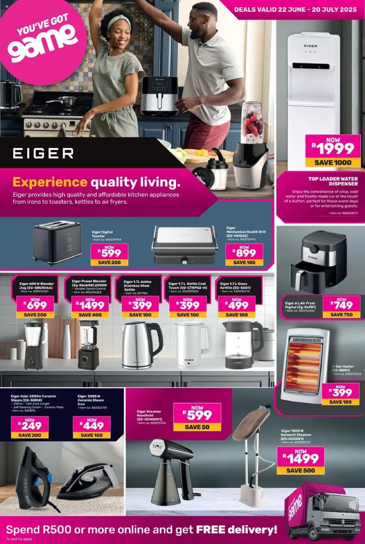  Game Eiger (22/06/2025) - special deals - Page 1 - Game, Grill, Kettle, Toaster, Water, Ice, Fryer, Blender