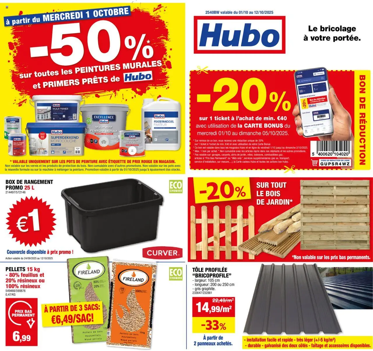 Hubo shop Publicité geldig vanaf 01/10/2025 - Paginanummer 1