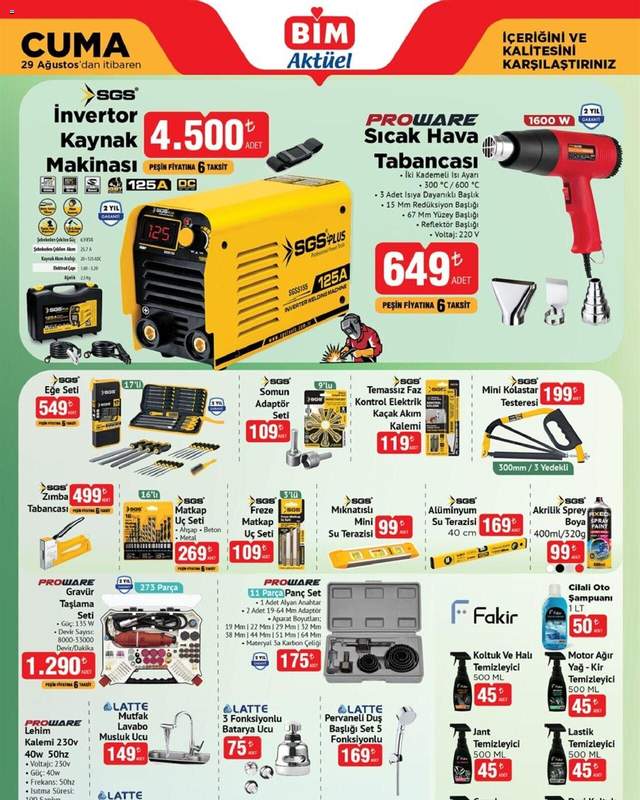 BİM - 29 Ağustos Cuma, Aktüel