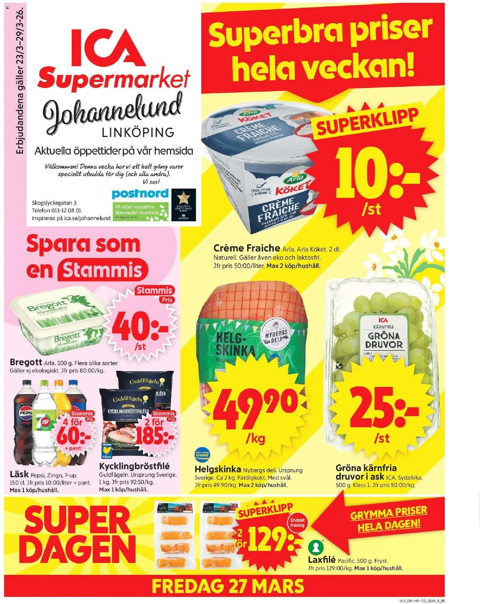 Förhandsgranska reklamblad Linköping från butik ICA Supermarket gäller från 23/03/2026