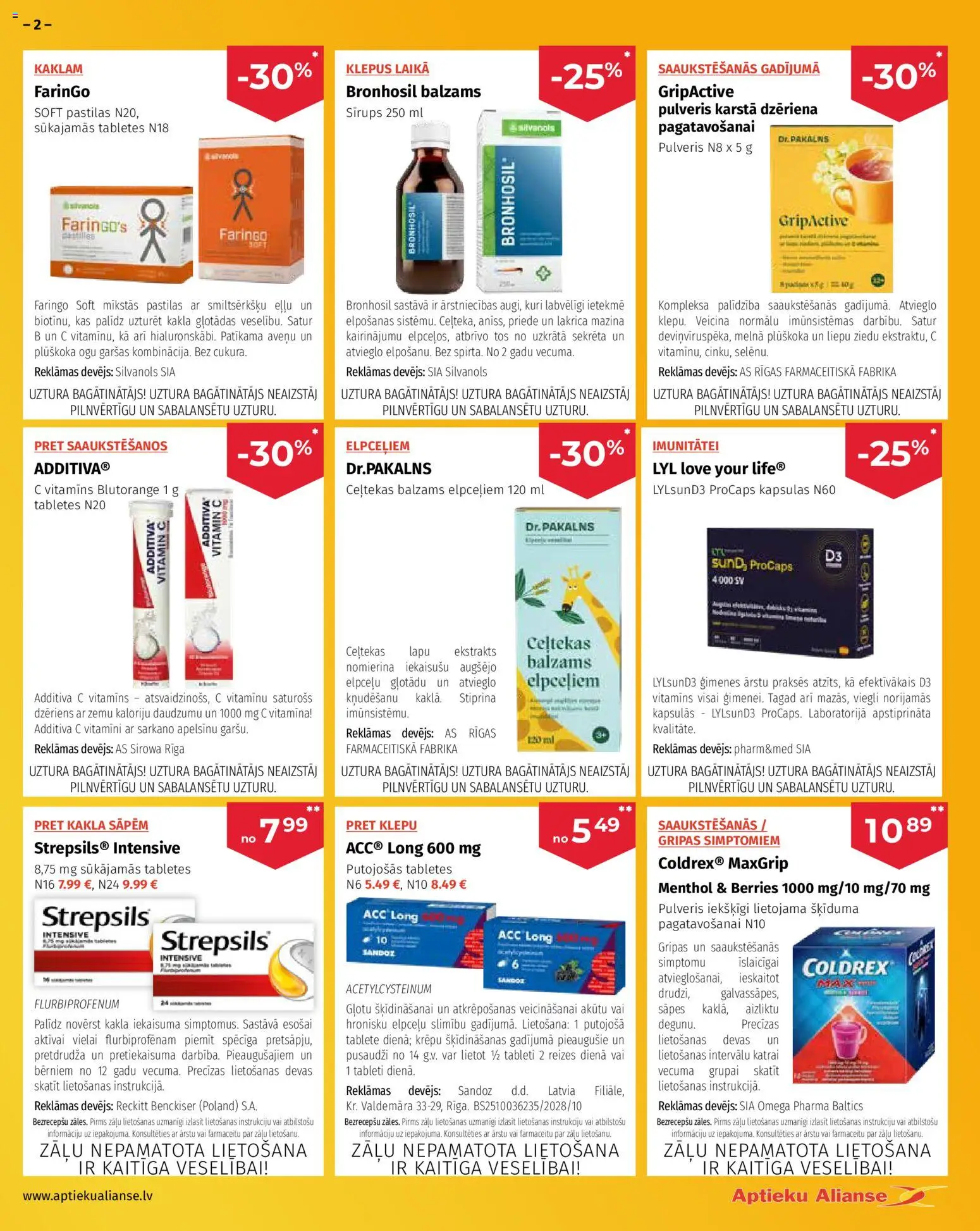 Skatīt Aptieku Alianse akciju bukletu, derīgs no 2026.01.02