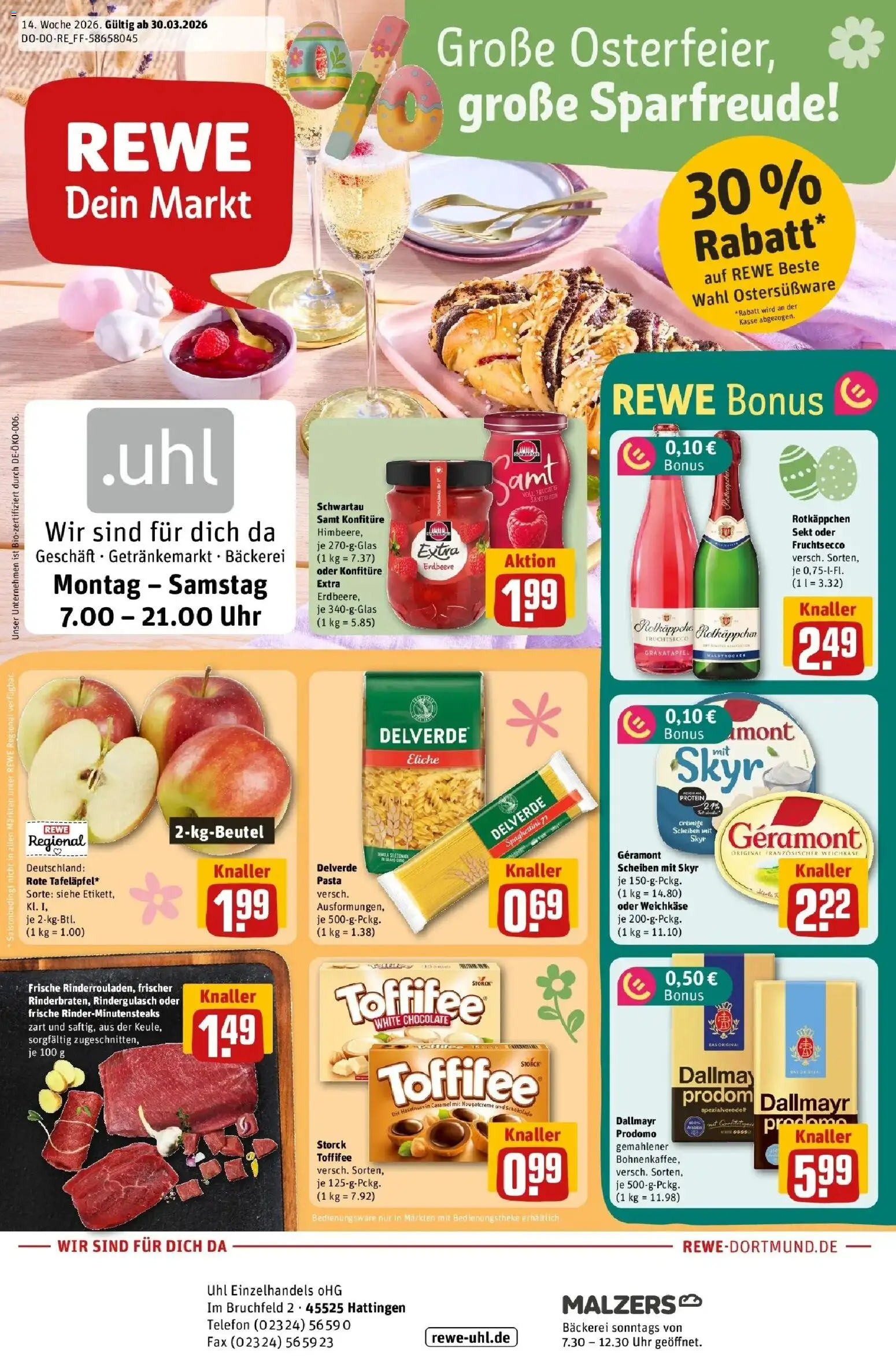 Vorschau von dem Prospekt des Geschäftes Rewe, gültig ab dem 30.03.2026
