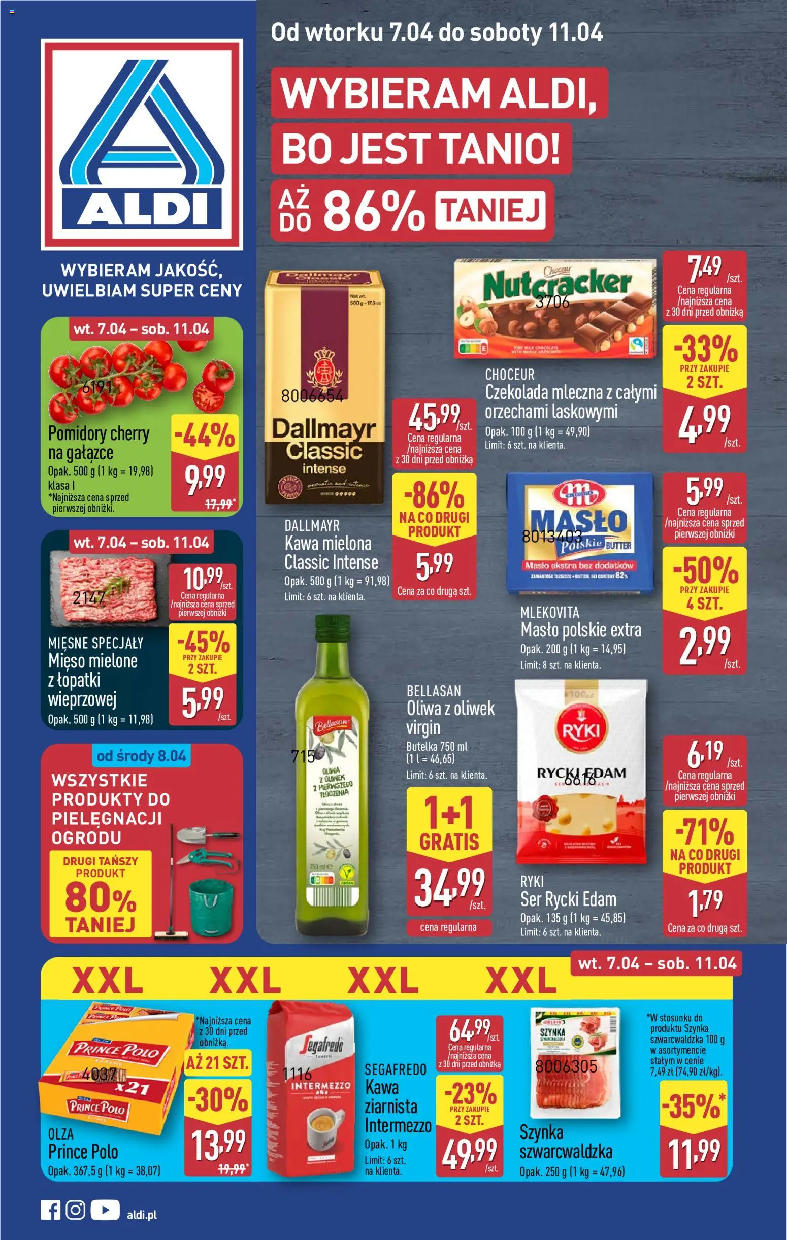 Náhled nabídky: Aldi Polsko Aldi Polsko leták platný od 07.04.2026 - Máslo, Segafredo