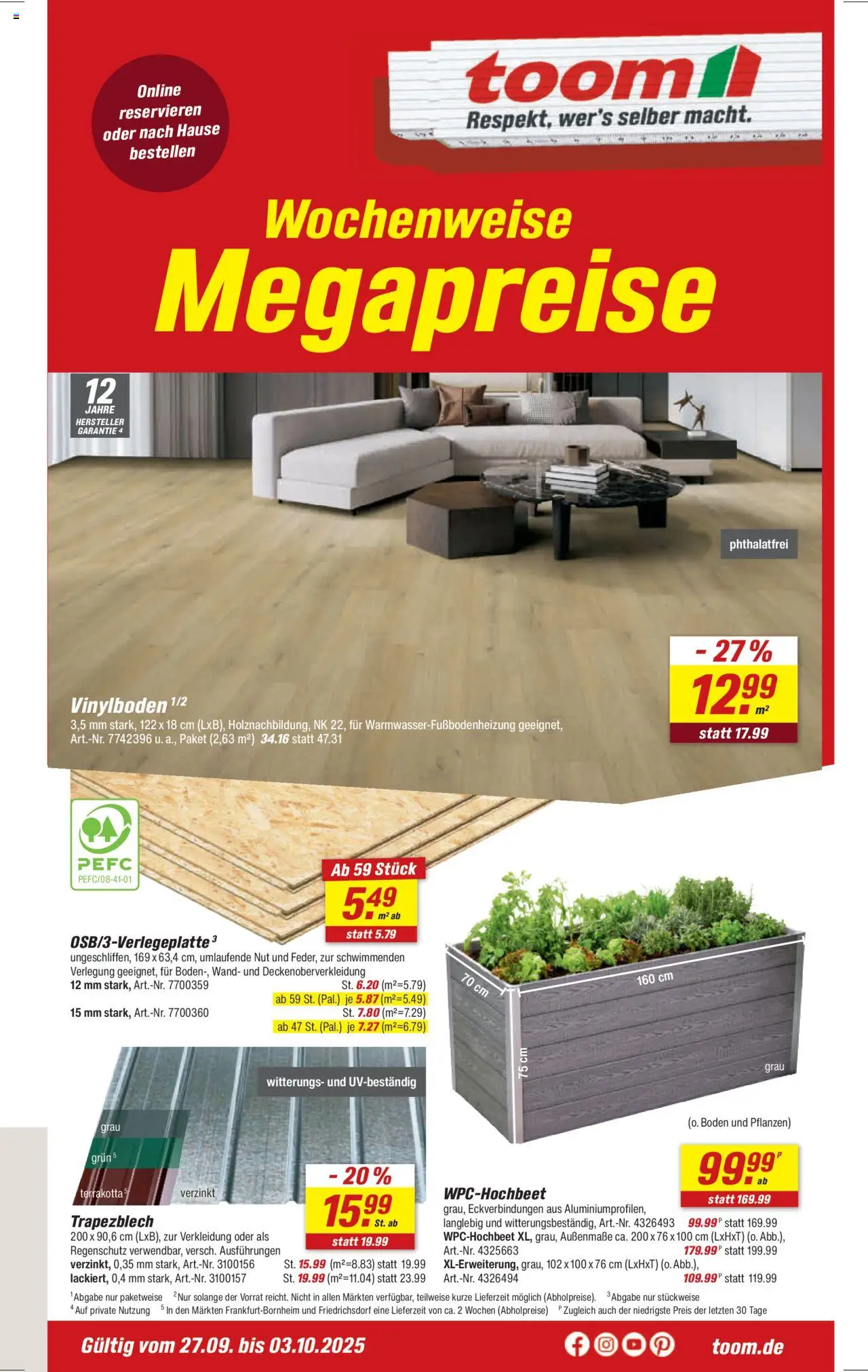 Toom Baumarkt Prospekt (vom 27.09.2025 - 03.10.2025)