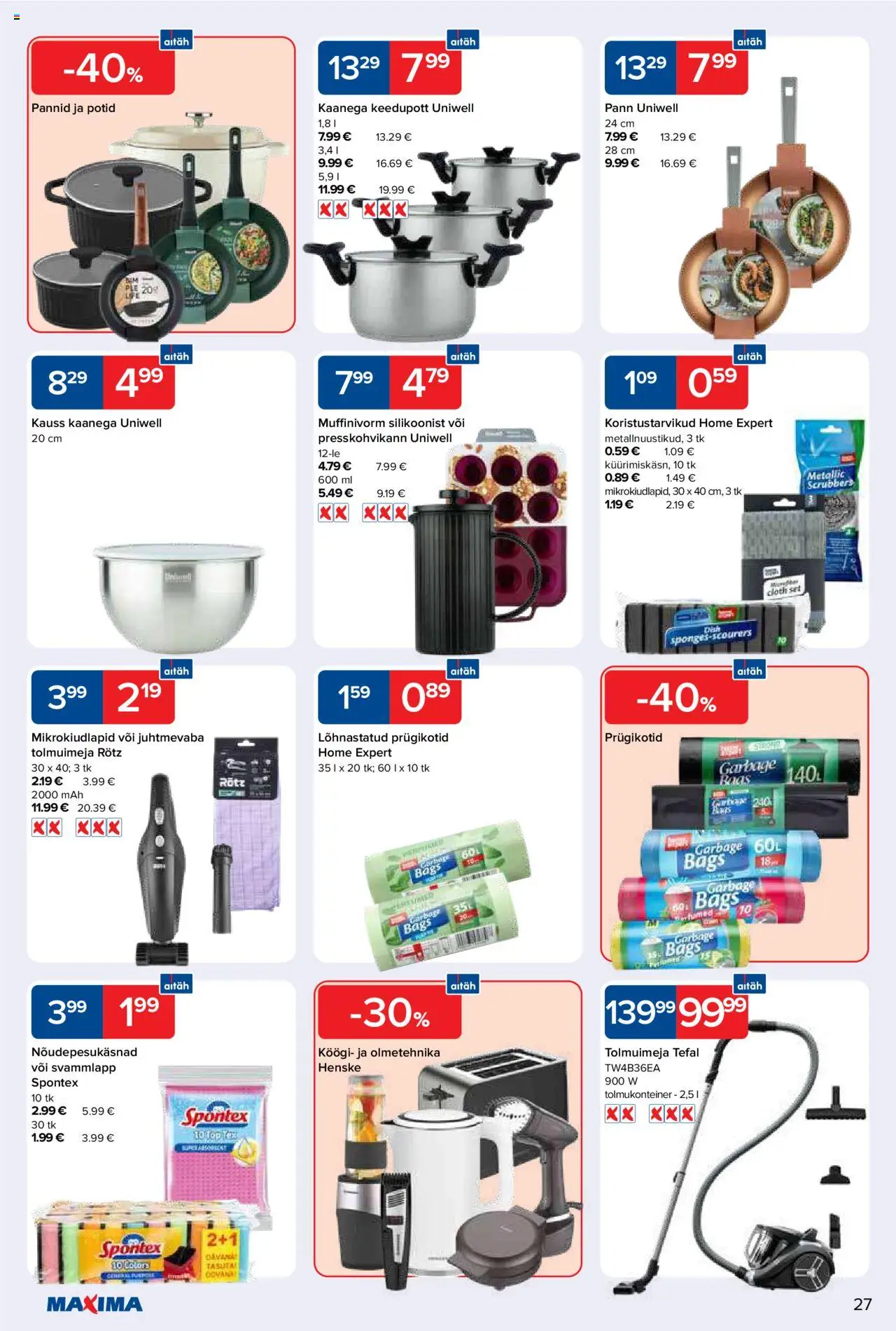 Maxima kliendilehe eelvaade alates 2025.10.14