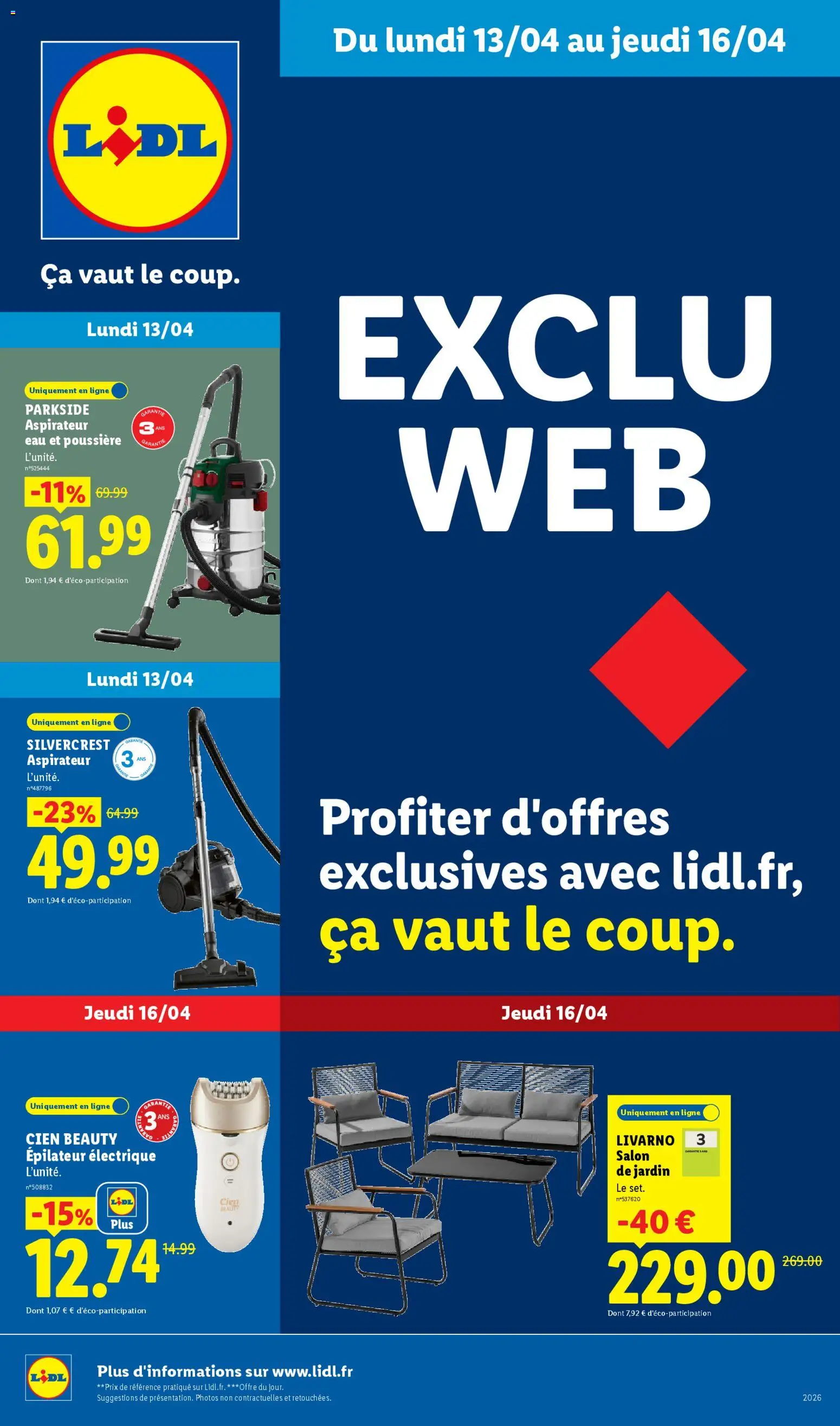 Prévisualisation de LIDL catalogue les bonnes affaires Exclu Web du magasin LIDL formulaire valide 13/04/2026