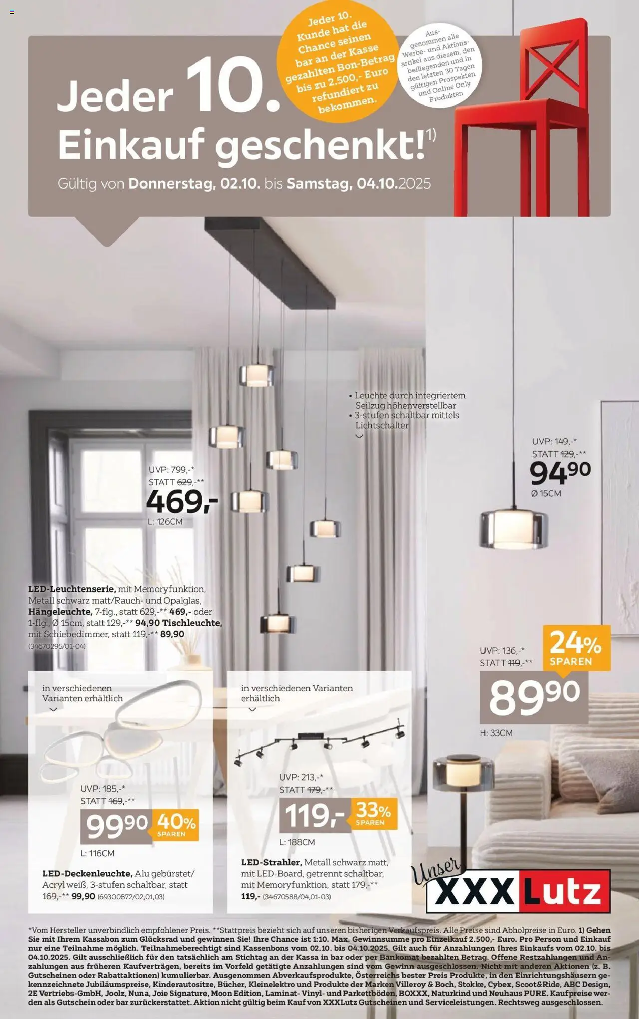  XXXLutz Lampen ab (30.09.2025 - 14.10.2025) - Seite 1