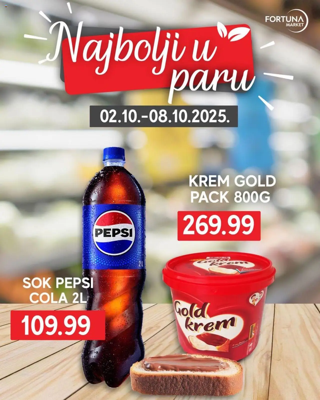 Fortuna Market katalog važi od 02.10.2025 - stranica 1 - Pepsi, Sok, Krem