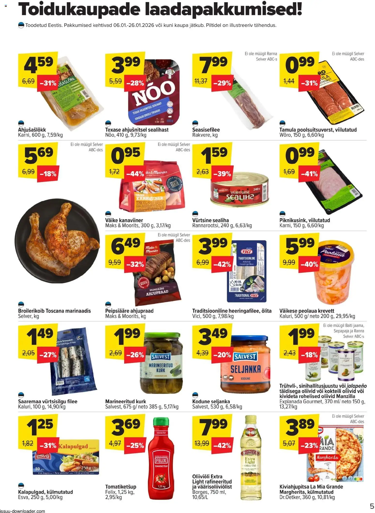 Selver kliendilehe eelvaade alates 2026.01.06