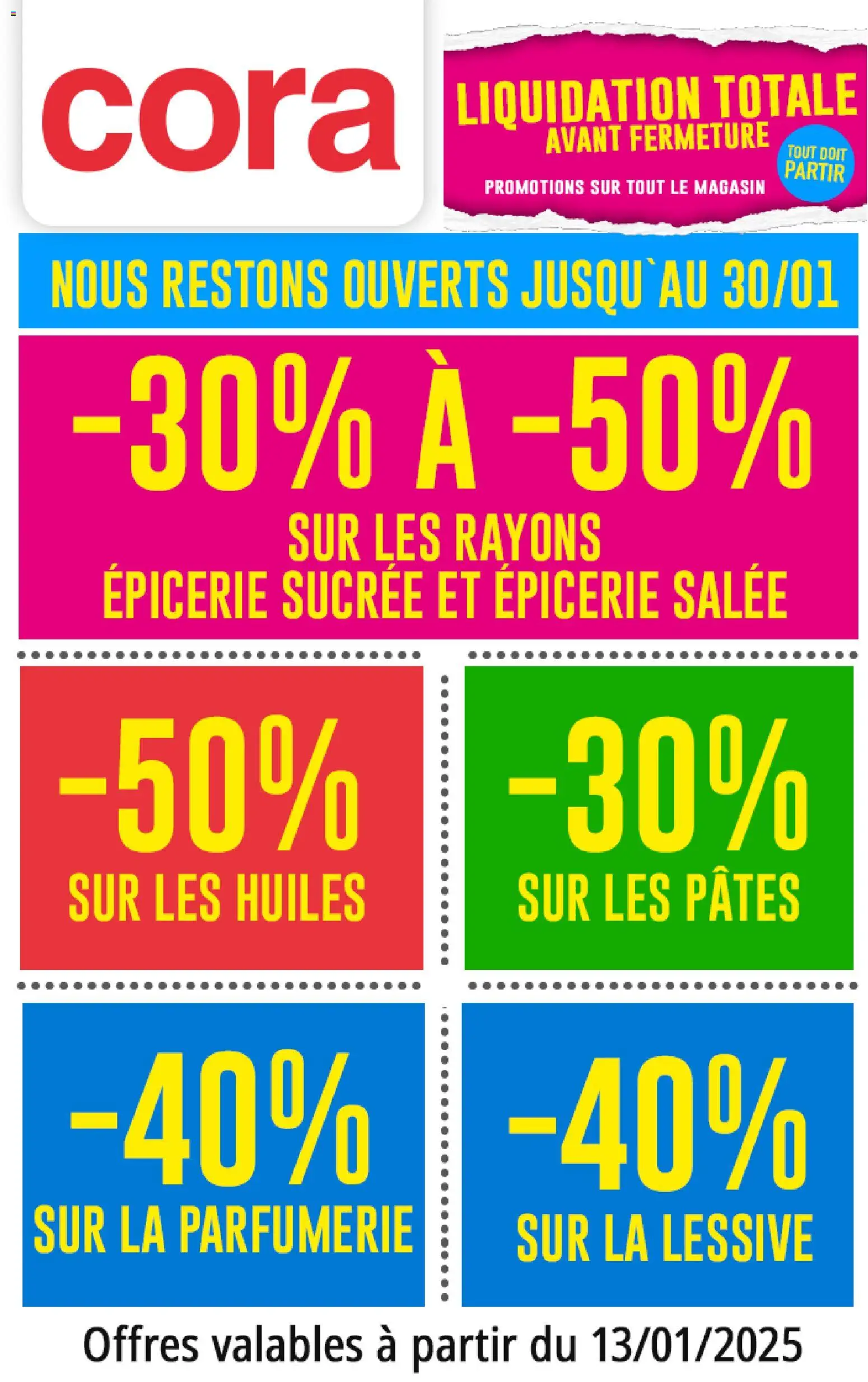 Voorbeeld van Les remises Liquidation van winkel Cora geldig vanaf 13/01/2026