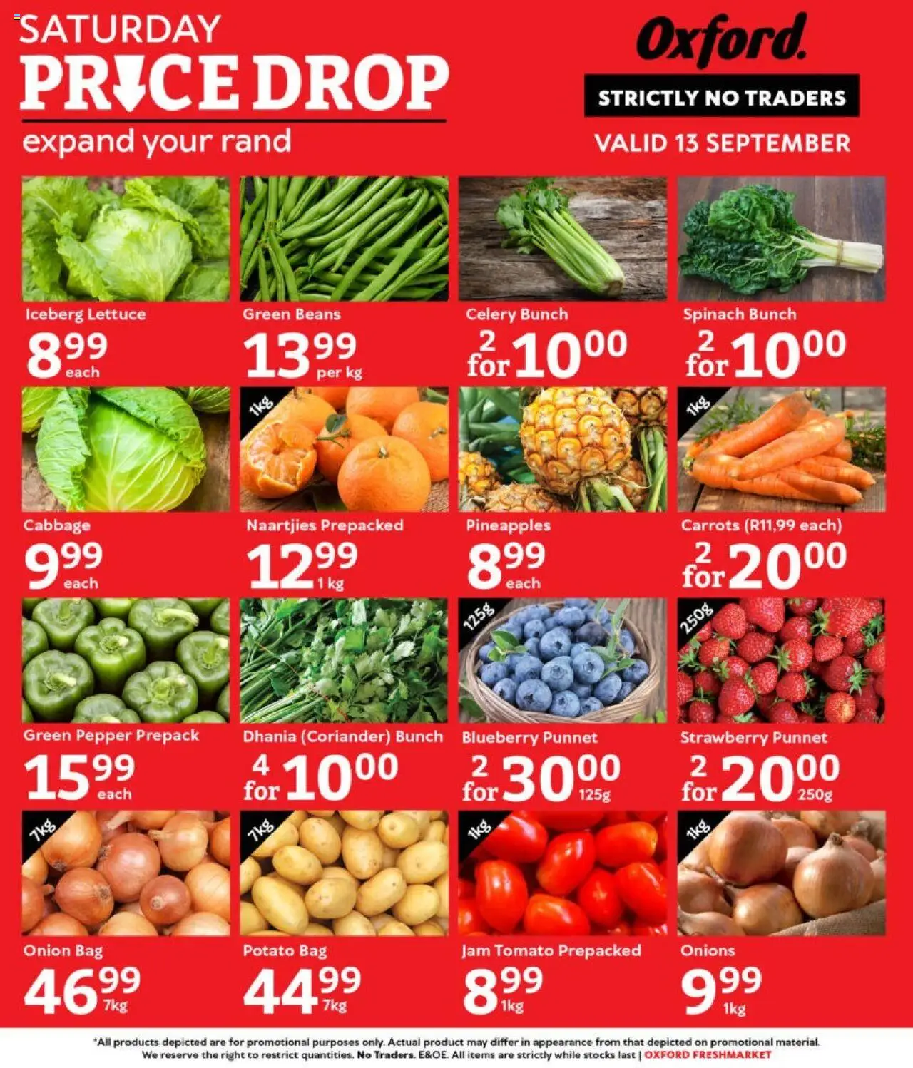 Oxford Freshmarket Saturday Price Drop from 13/09 - 13/09/2025 > Promotions