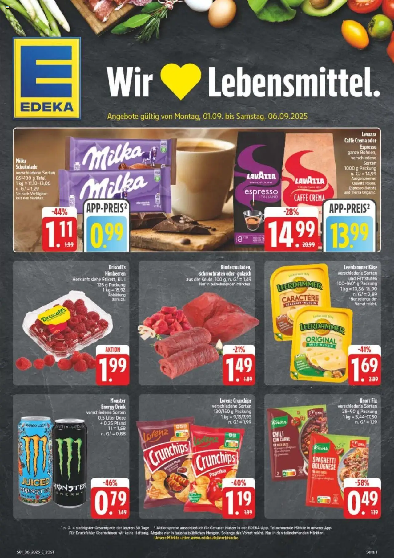 Edeka DE shop DE Folder - Wir Lebensmittel. geldig vanaf 01-09-2025 - Paginanummer 1