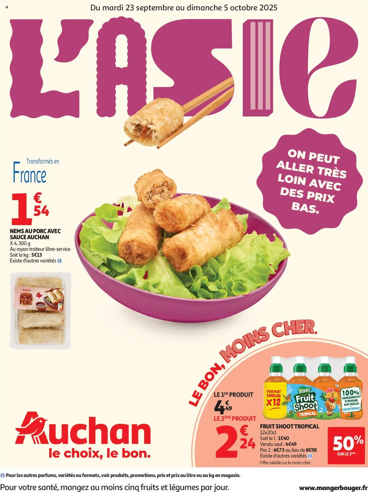 Auchan shop L'Asie, on peut aller très loin avec des prix bas geldig vanaf 23/09/2025 - Paginanummer 1