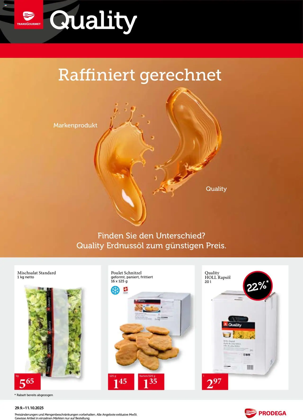 Prodega Aktionen Transgourmet Quality ab 29.09.2025 - Seitennummer 1