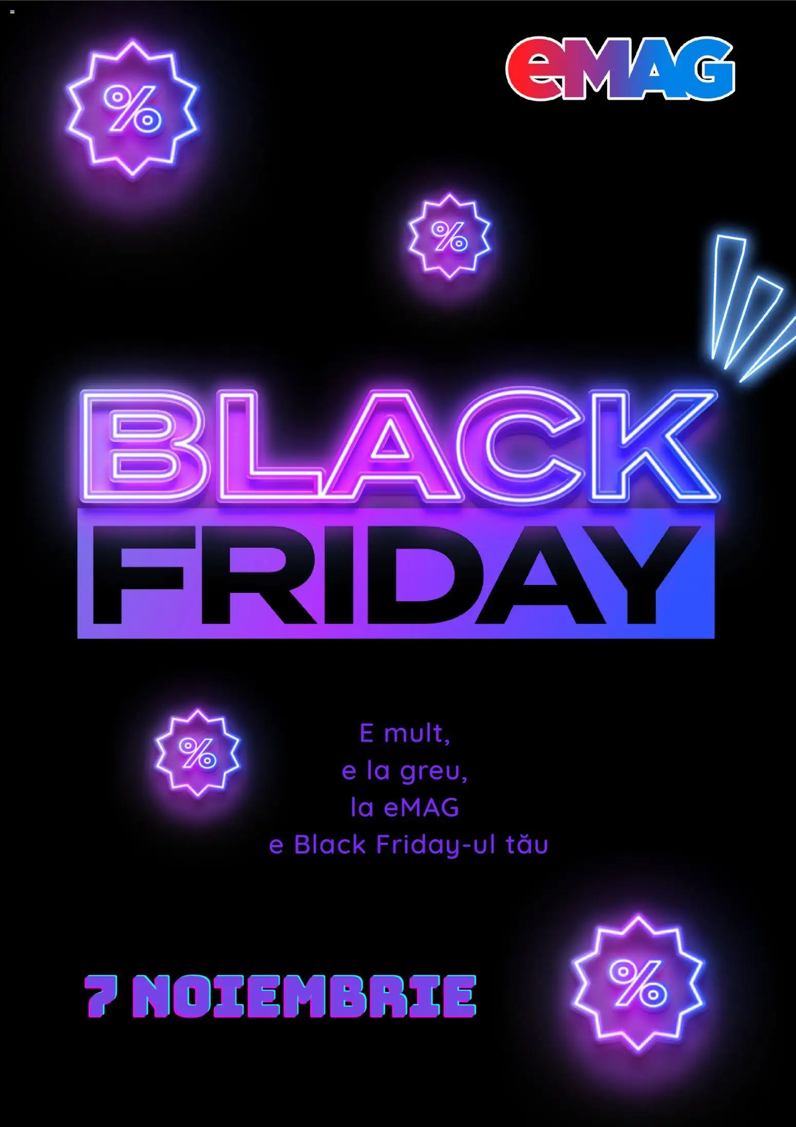 Previzualizarea de cataloage: Emag Black Friday notificarea valabil de la 03.11.2025