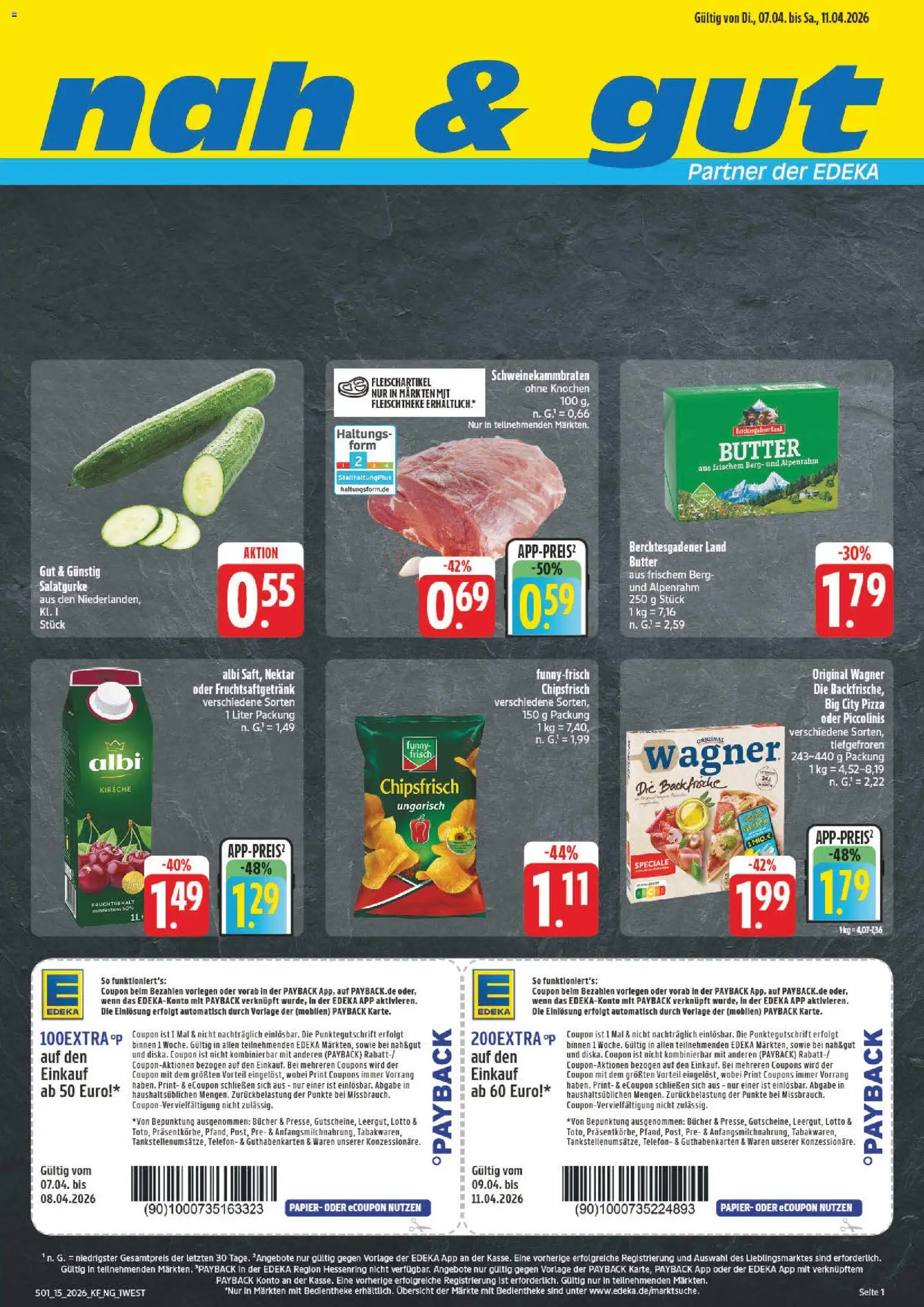 Vorschau von dem Prospekt des Geschäftes nah & gut, gültig ab dem 07.04.2026 - Pizza, Telefon, Butter, Piccolinis