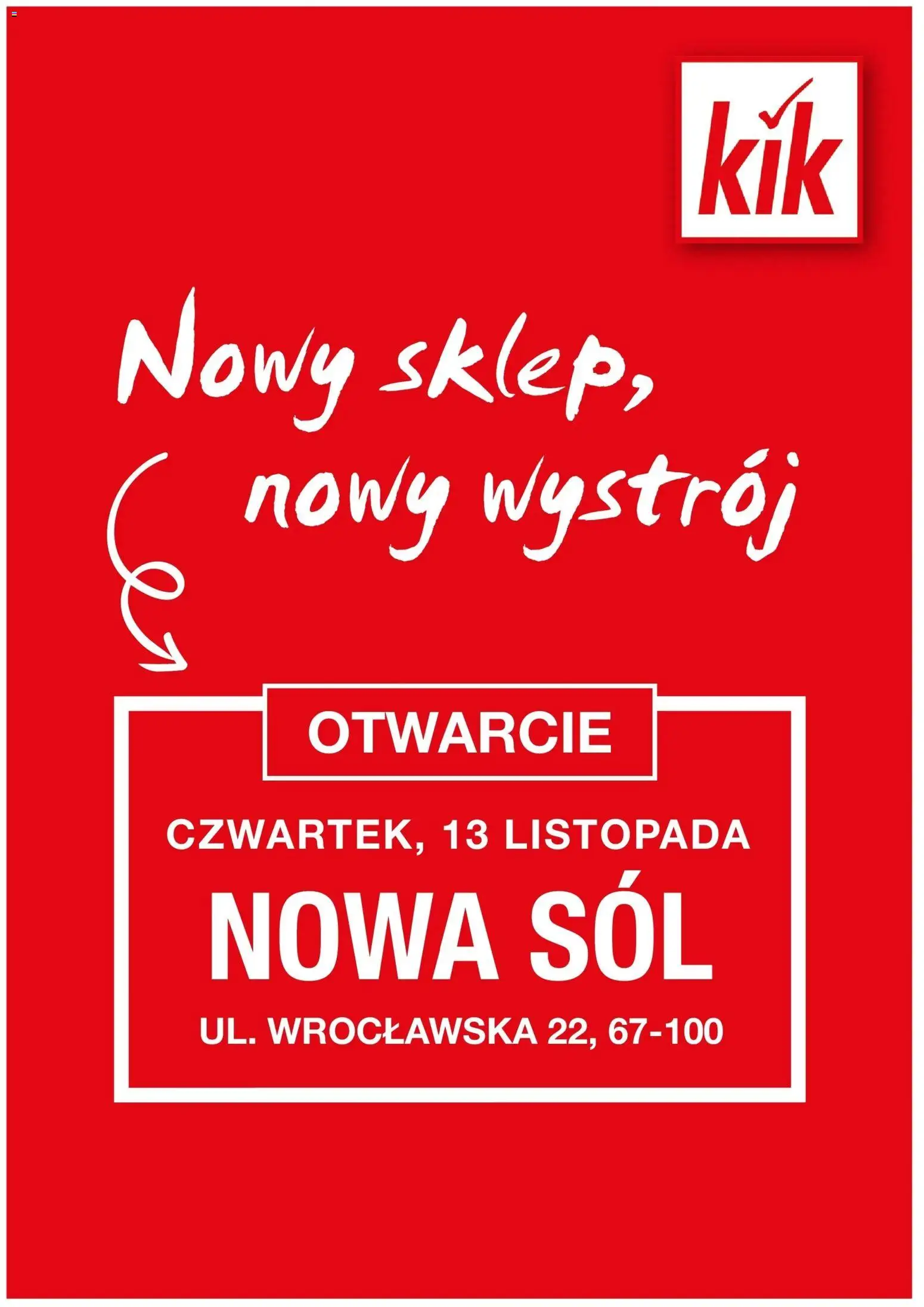 Pogląd gazetki "Nowa Sól" ze sklepu Kik ważnej od 12.11.2025