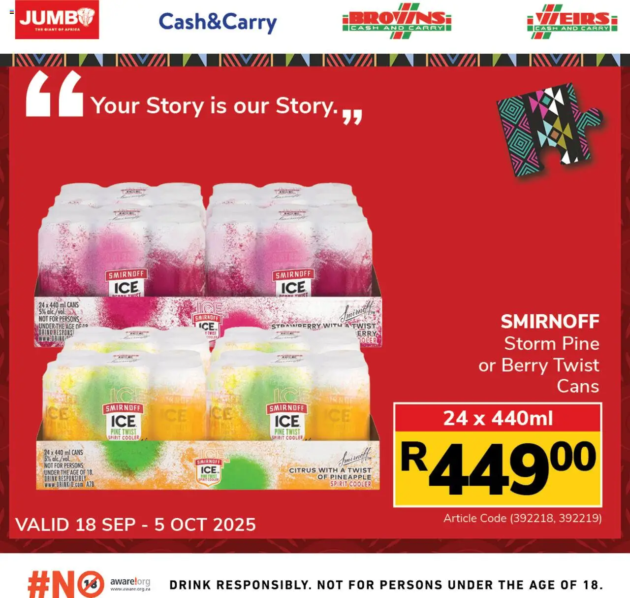 Jumbo Drink Specials from 18/09 - 05/10/2025 > Promotions - Pineapple, Cooler