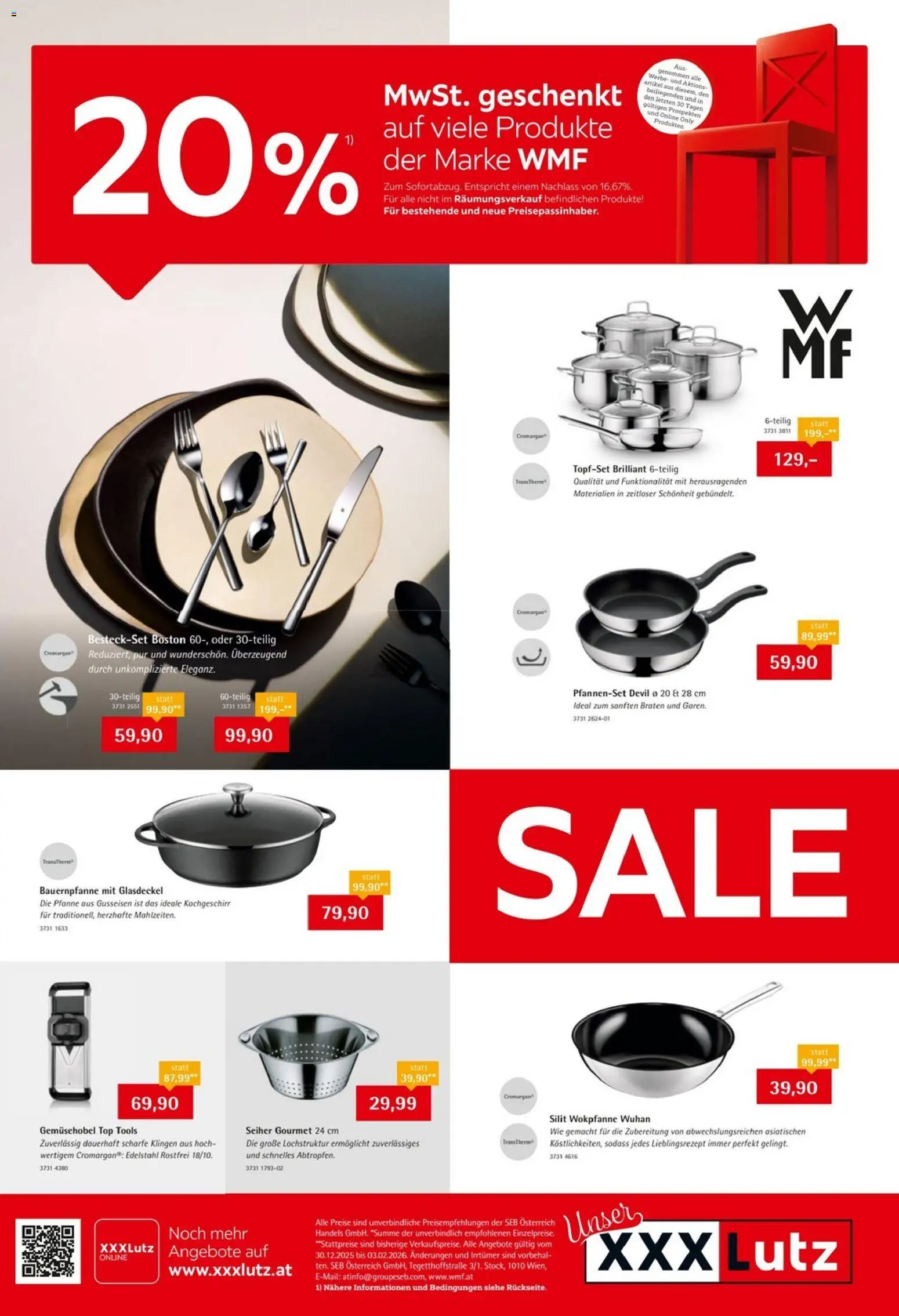 Vorschau der Angebote: XXXLutz WMF Sale gültig ab 29.12.2025