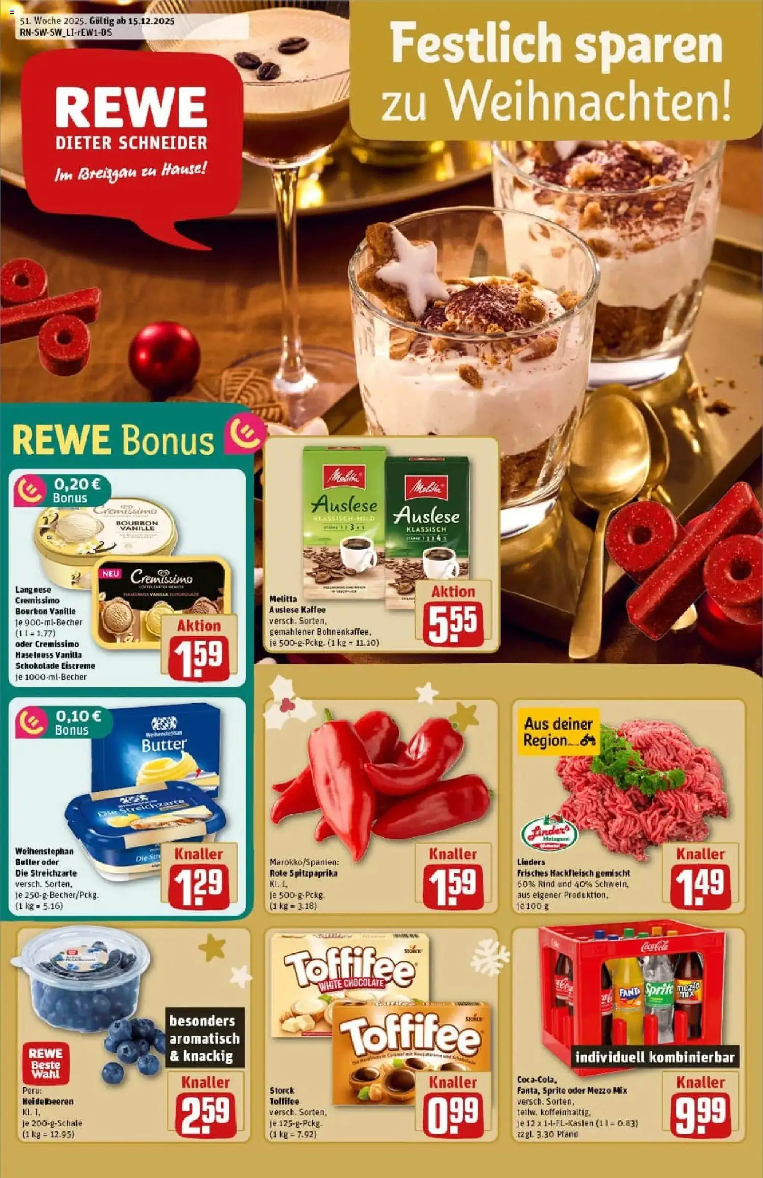 Vorschau von dem Prospekt des Geschäftes Rewe, gültig ab dem 15.12.2025