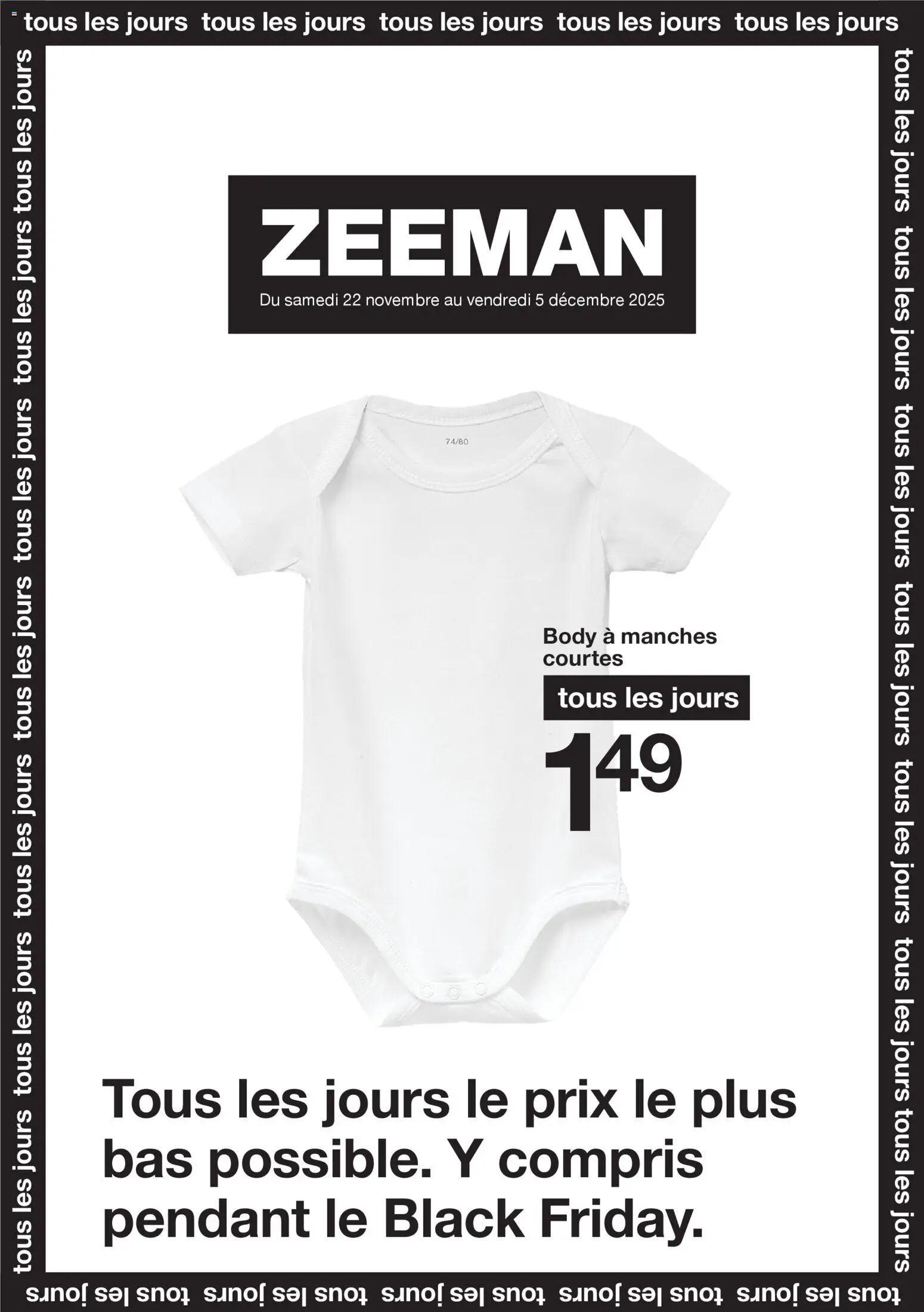 Prévisualisation de Black Friday du magasin Zeeman formulaire valide 22/11/2025