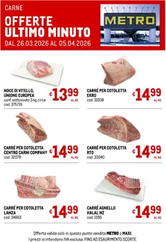 Anteprima dell'opuscolo Metro volantino Offerte Ultimo Minuto Carne dal negozio Metro valido da 26/03/2026