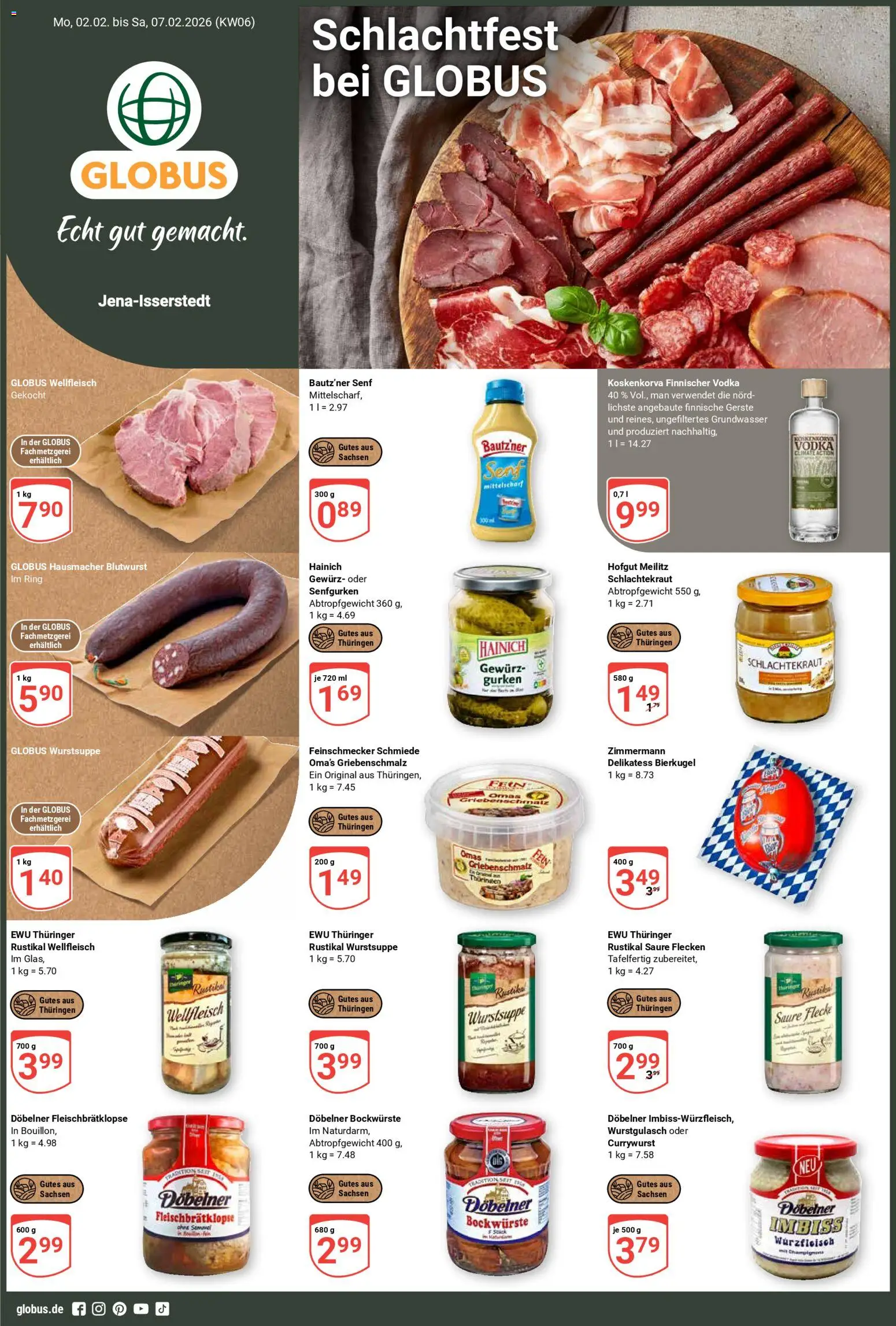 Vorschau von dem Prospekt des Geschäftes Globus, gültig ab dem 02.02.2026 - Top, Vodka, Gurken