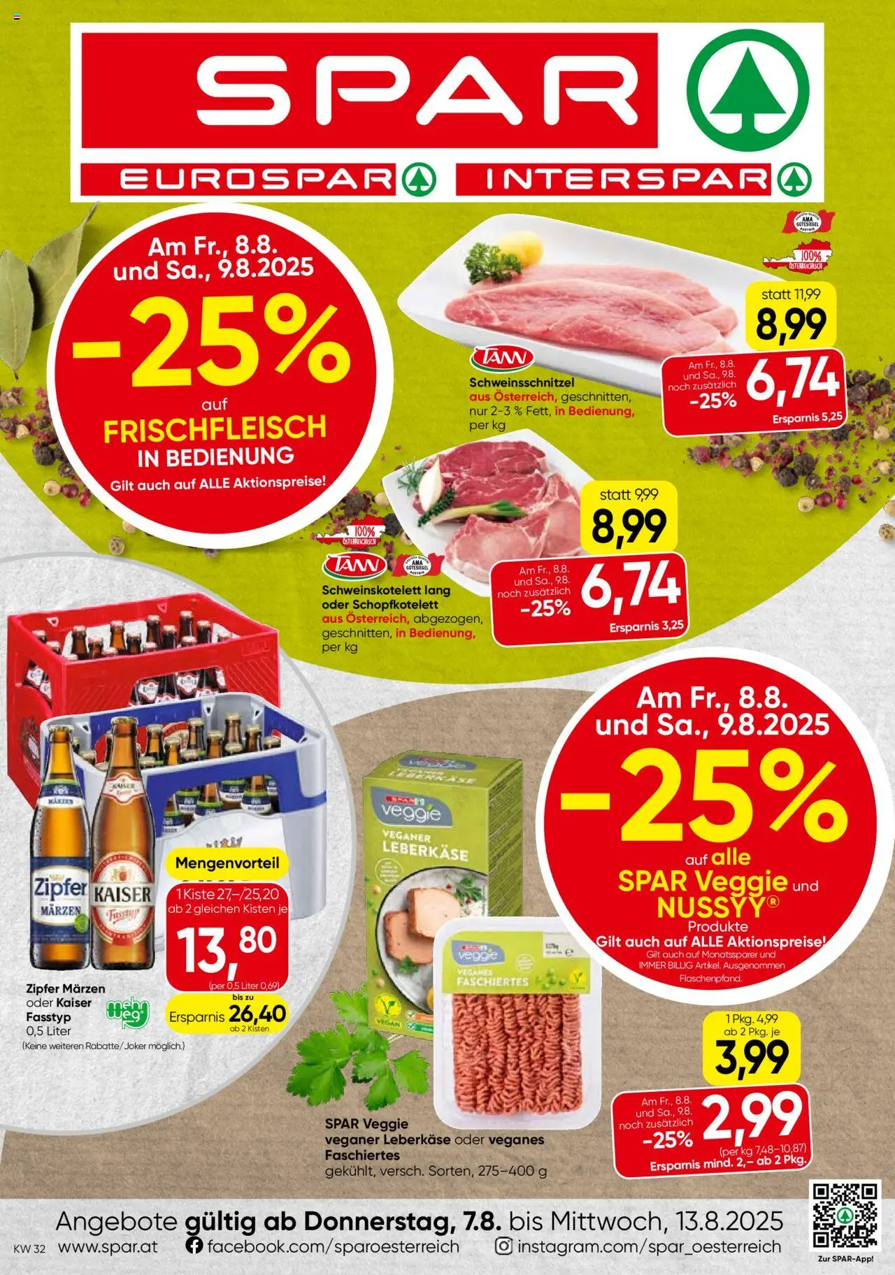  SPAR Flugblatt 07.08.2025 - Prospekt "Tirol" - Seite 1