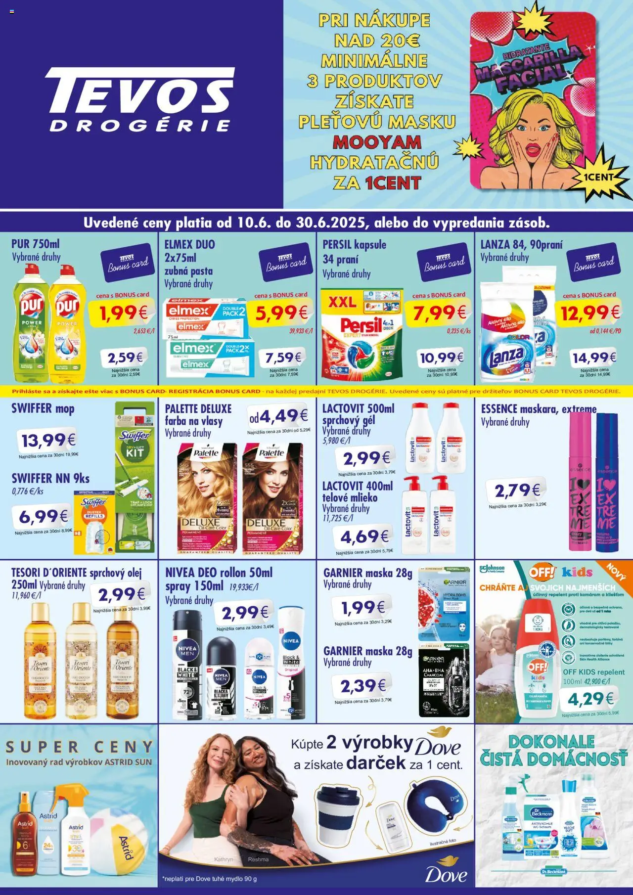 TEVOS drogérie Leták (10.06. - 30.06.2025) - Akčná ponuka - Farba na vlasy, Mydlo, Sprchový gél, Apple, Stan, Lactovit, Nivea, Persil