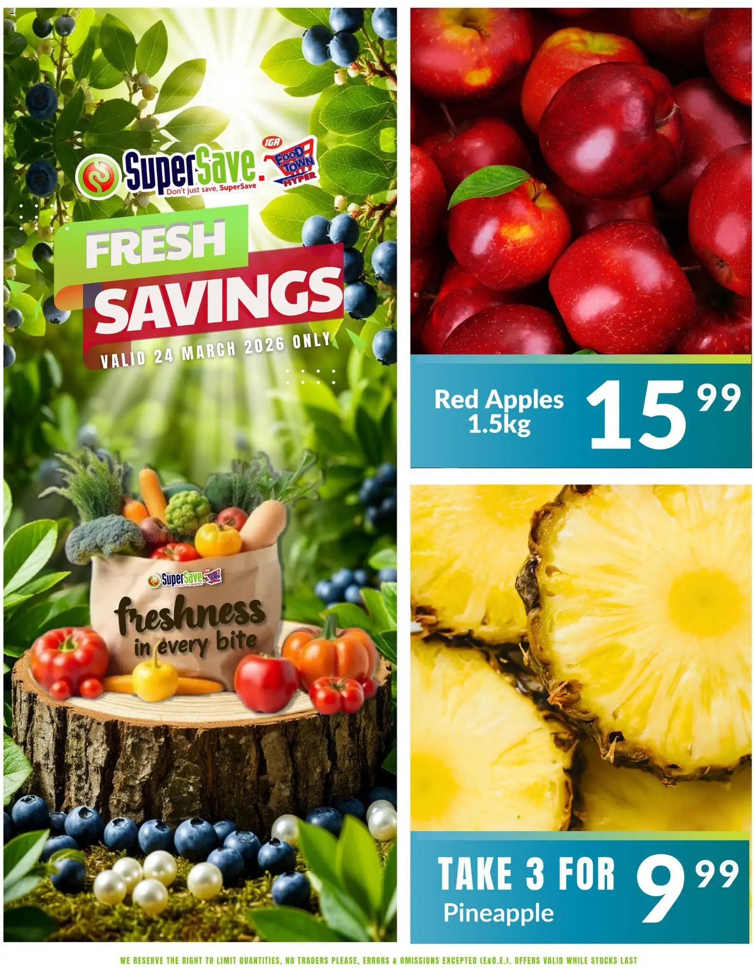 Preview of Super Save flyer valid from 24/03/2026 - Apples, Pineapple