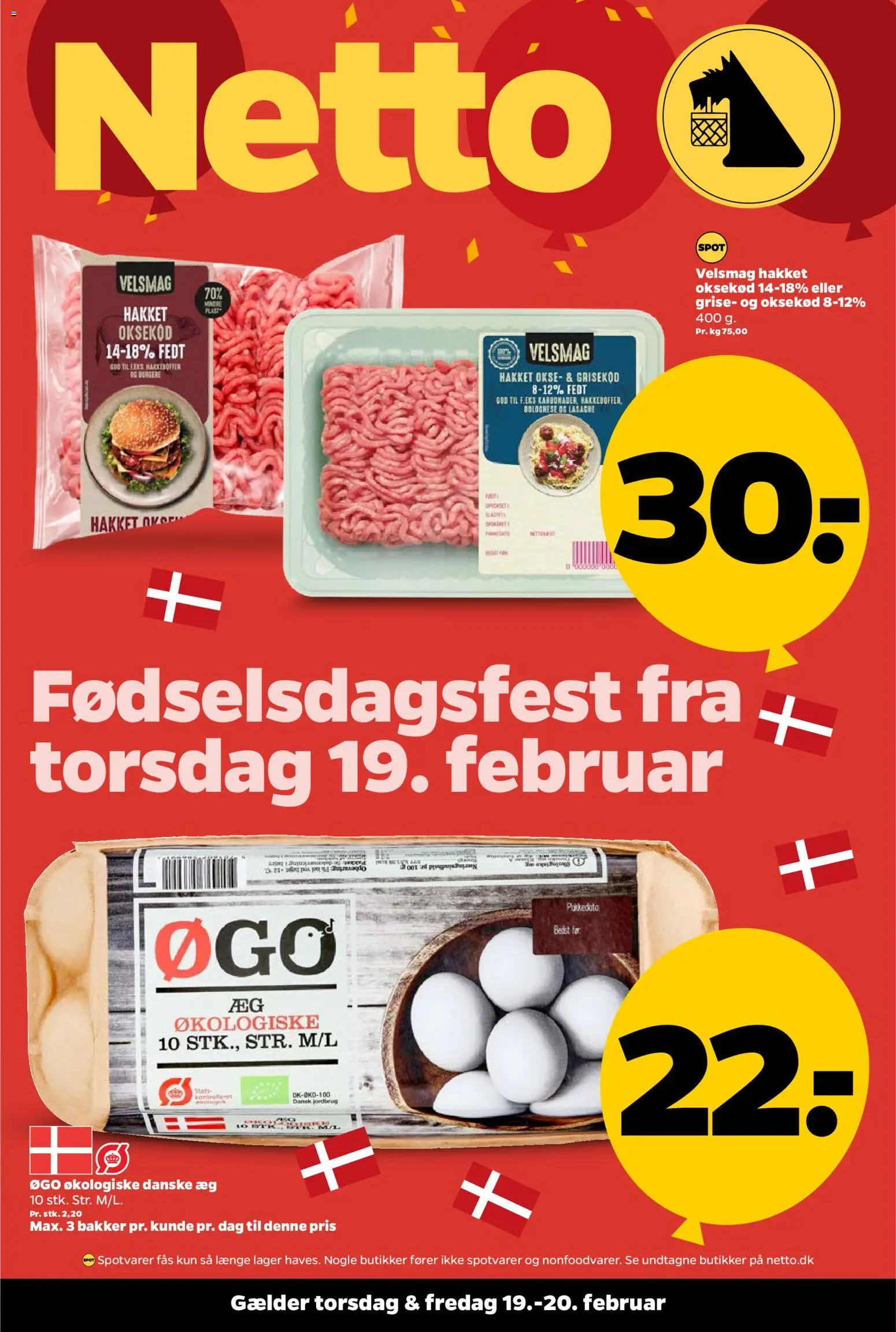 Eksempel på tilbudsavis Fødselsdag fra butik Netto gyldig fra 19/02/2026