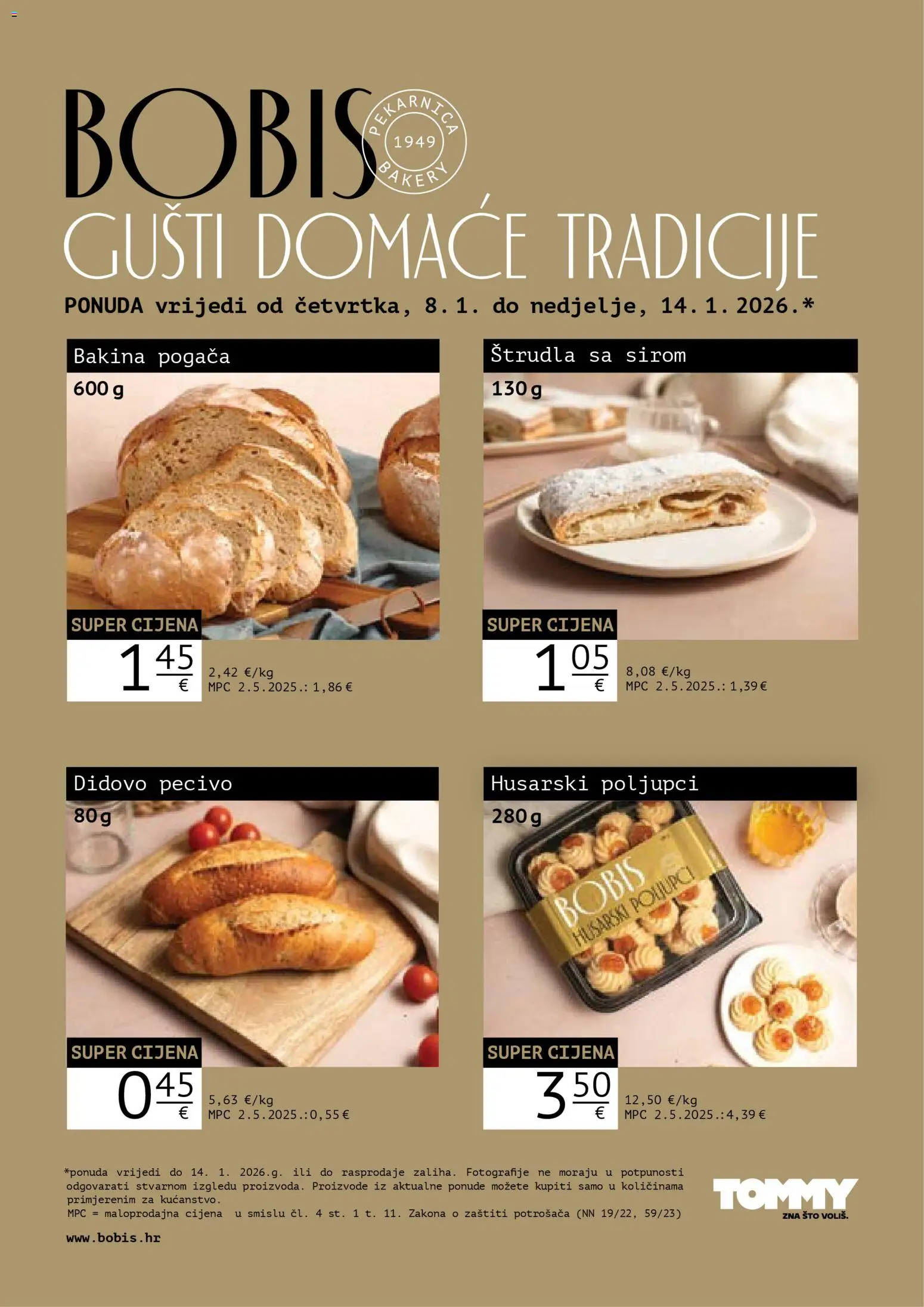 Pregled letka Bobis Super ponuda trgovine Tommy vrijedi od 08.01.2026