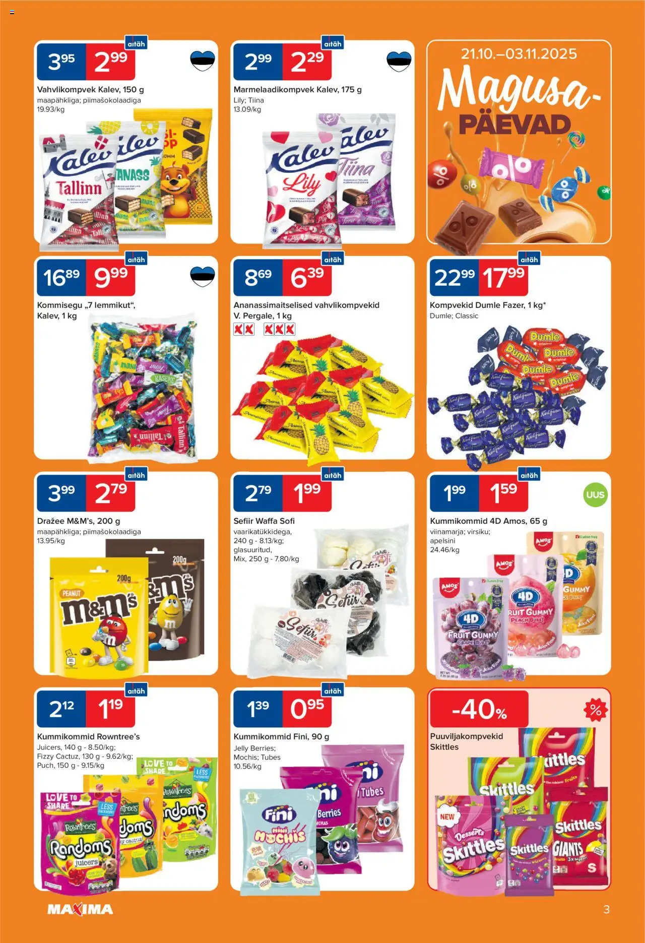 Maxima kliendilehe eelvaade alates 2025.10.21