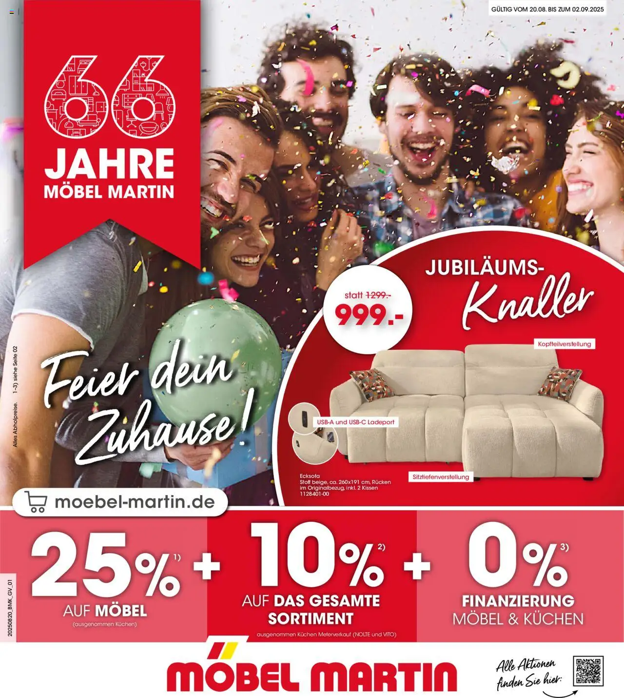 Möbel Martin Prospekt (vom 20.08.2025 - 02.09.2025) - Kuchen, Ecksofa, Kissen