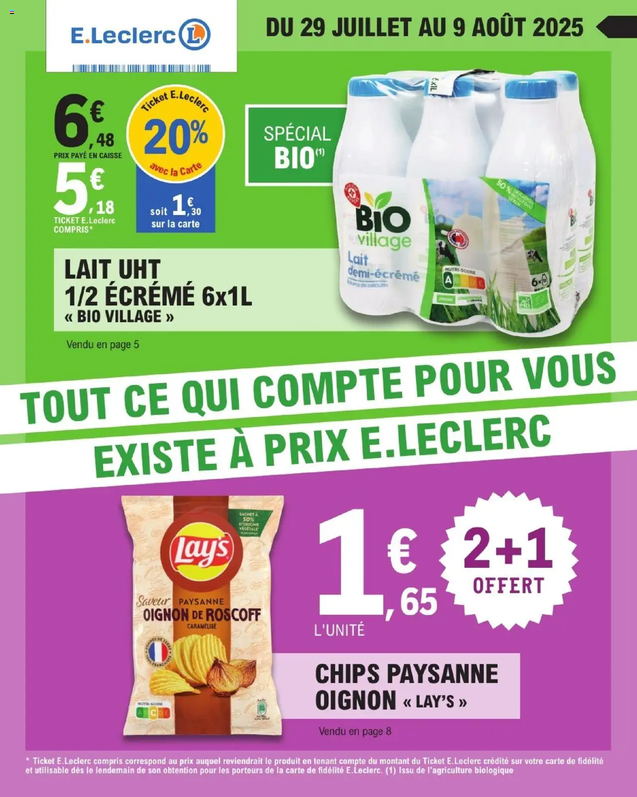 Catalogue de la semaine 31 de la boutique E.Leclerc valable du 29/07/2025 - Page numéro 1