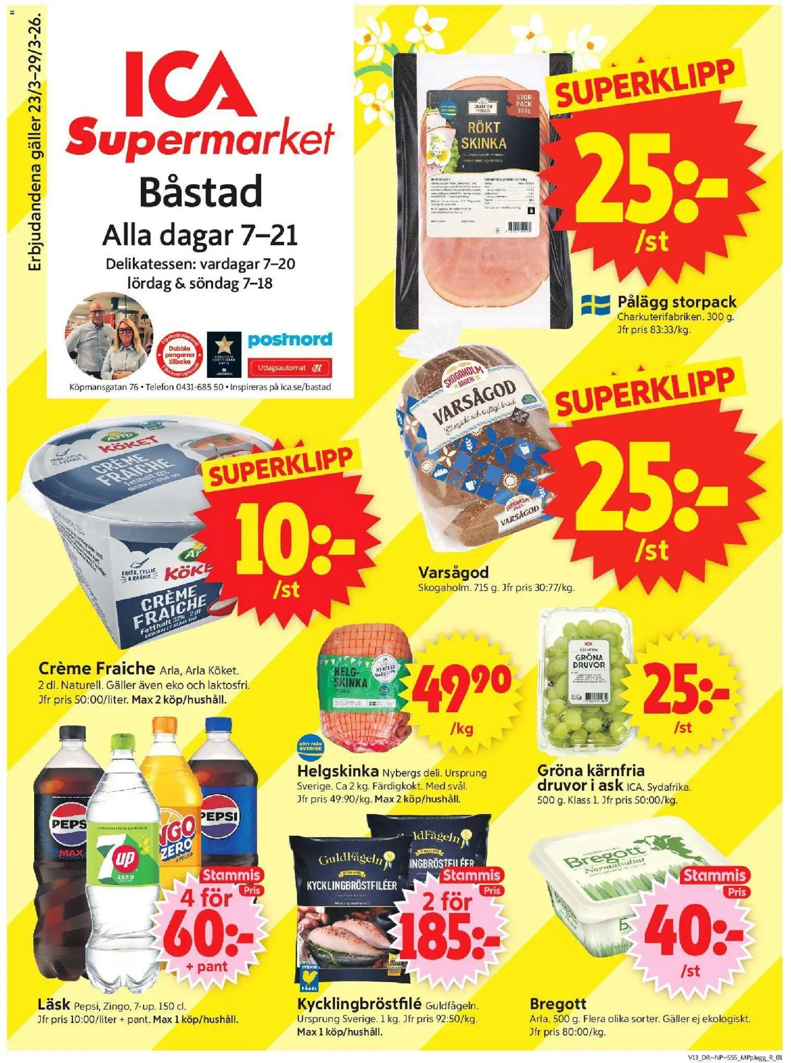 Förhandsgranska reklamblad Båstad från butik ICA Supermarket gäller från 23/03/2026