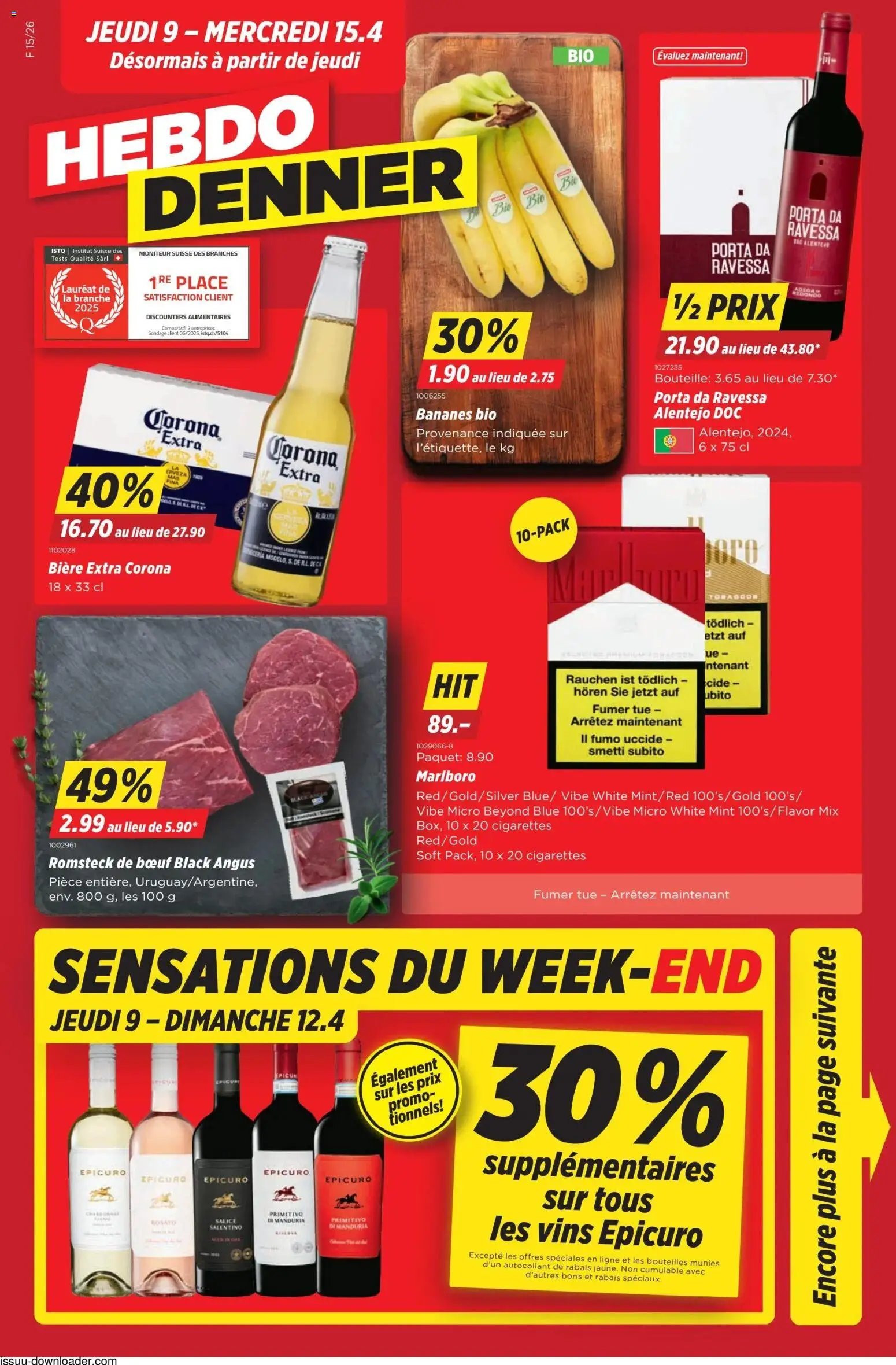 Vorschau des Merkblatts Denner aktionen FR vom Shop Denner gültig von 09.04.2026 bis 15.04.2026