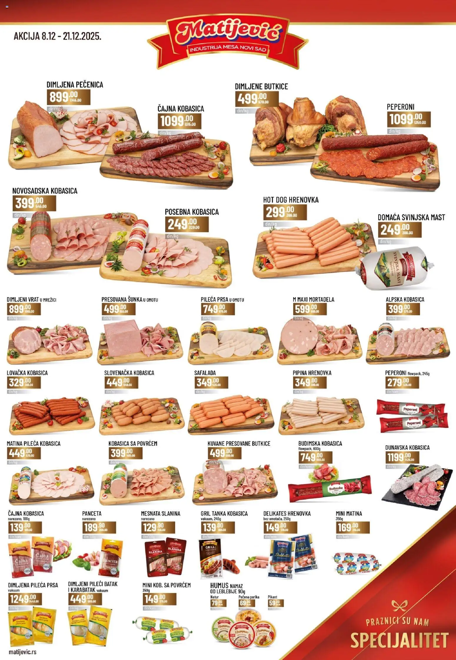 Pregled Matijevic kataloga - važi od 08.12.2025