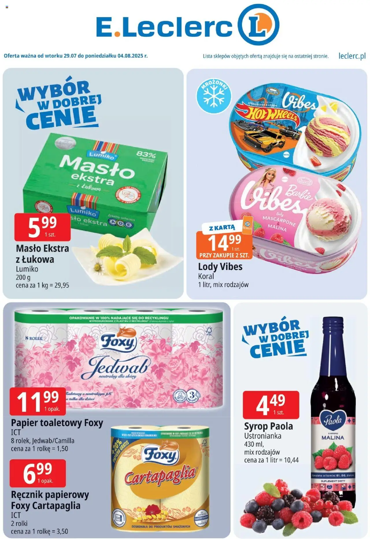 E.Leclerc Zielona Góra od 29.07.2025 - Nowa Gazetka - Numer strony 1