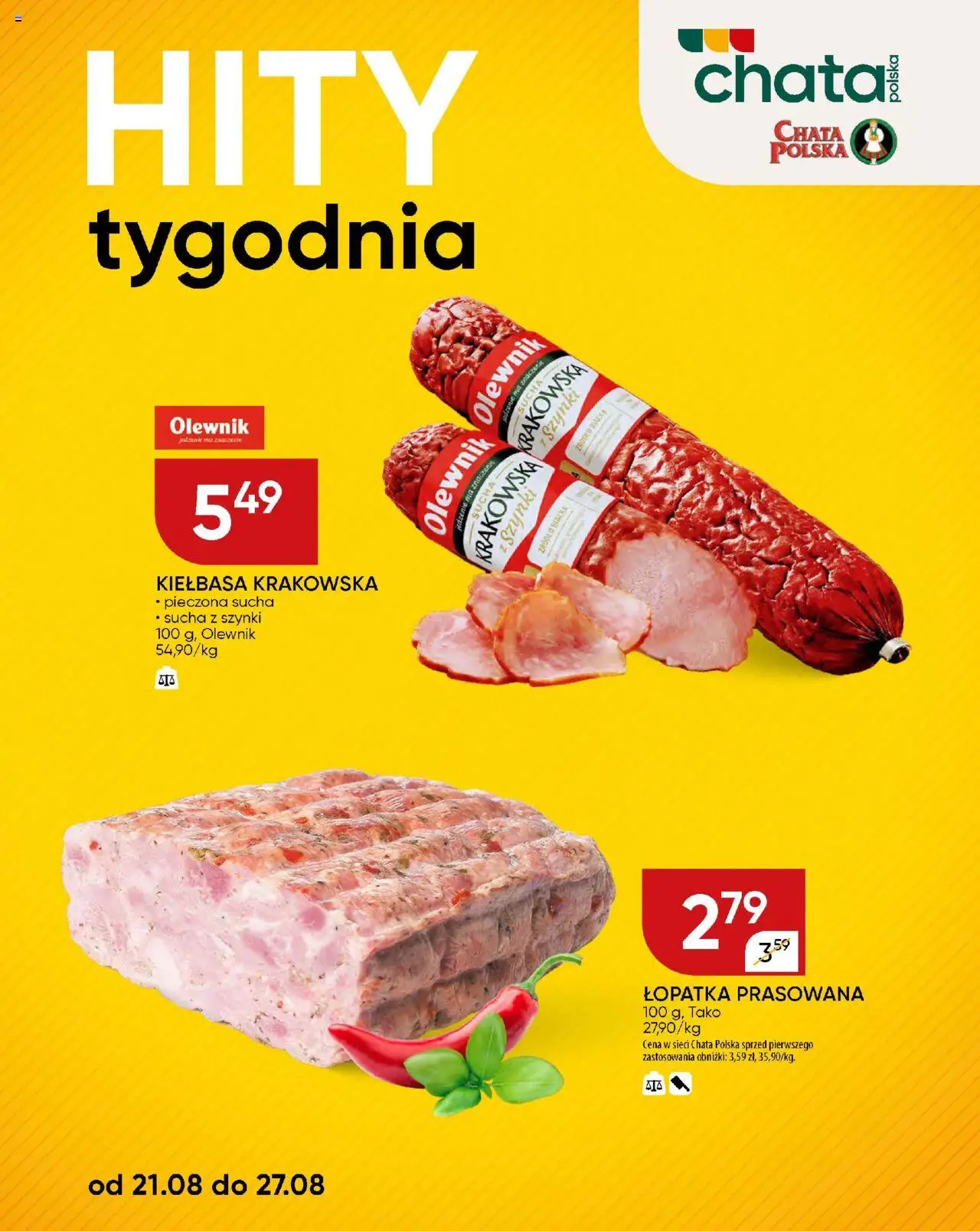 Chata Polska Gazetka od 21.08.2025 - Nowa Gazetka - Numer strony 1