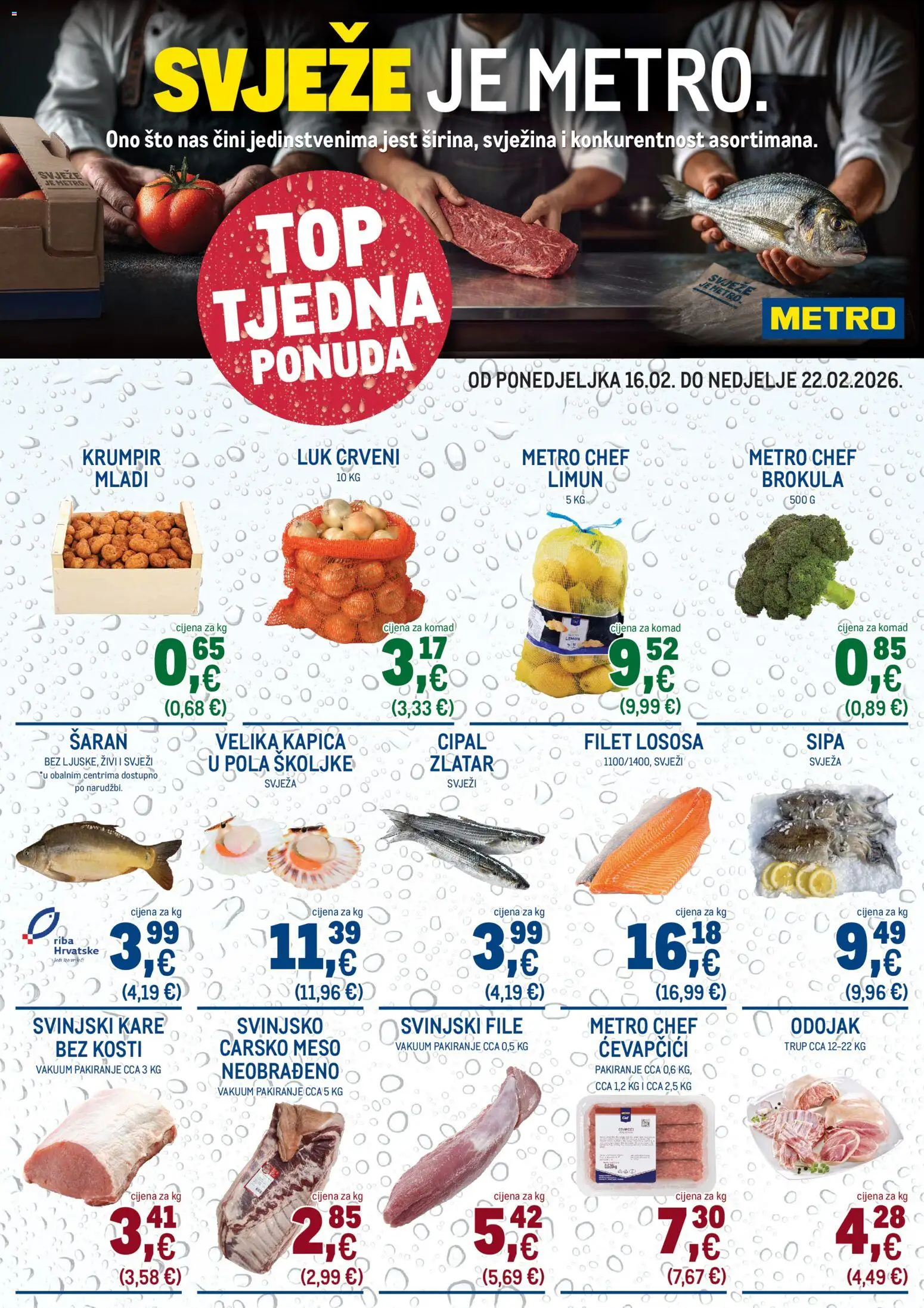 Pregled letka Ultra svježa ponuda trgovine Metro vrijedi od 16.02.2026