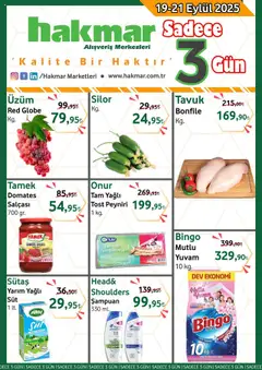 Hakmar Katalog Sadece 3 Gün 19.09.2025 - Broşürünün önizlemesi