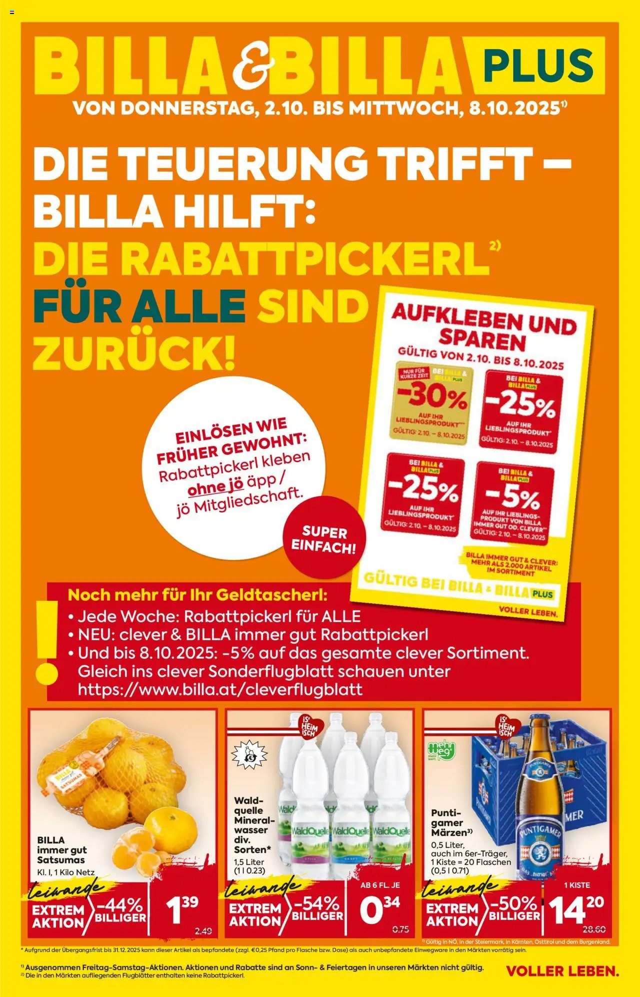  BILLA Flugblatt ab 02.10.2025 vorschau >> Kärnten - Seite 1
