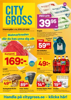 Förhandsgranska reklamblad Aktuella reklamblad City Gross från butik City Gross gäller från 27/10/2025