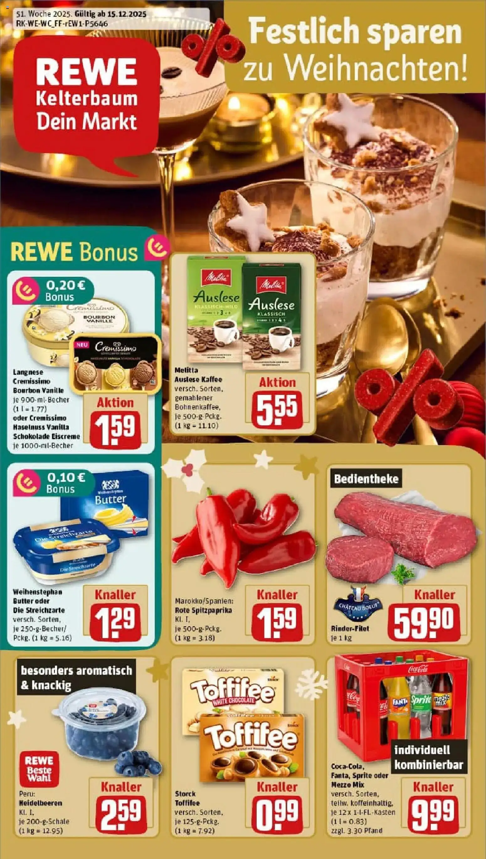 Vorschau von dem Prospekt des Geschäftes Rewe, gültig ab dem 15.12.2025