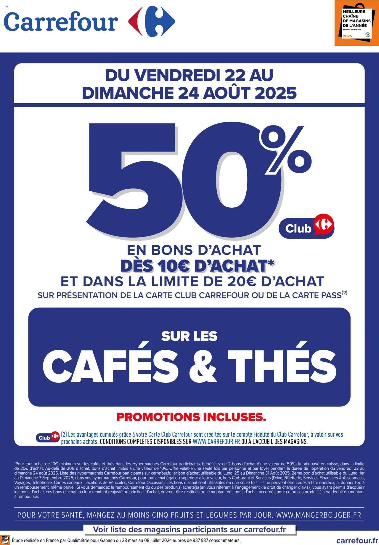 Opération bons d’achat de la boutique Carrefour valable du 22/08/2025 - Page numéro 1