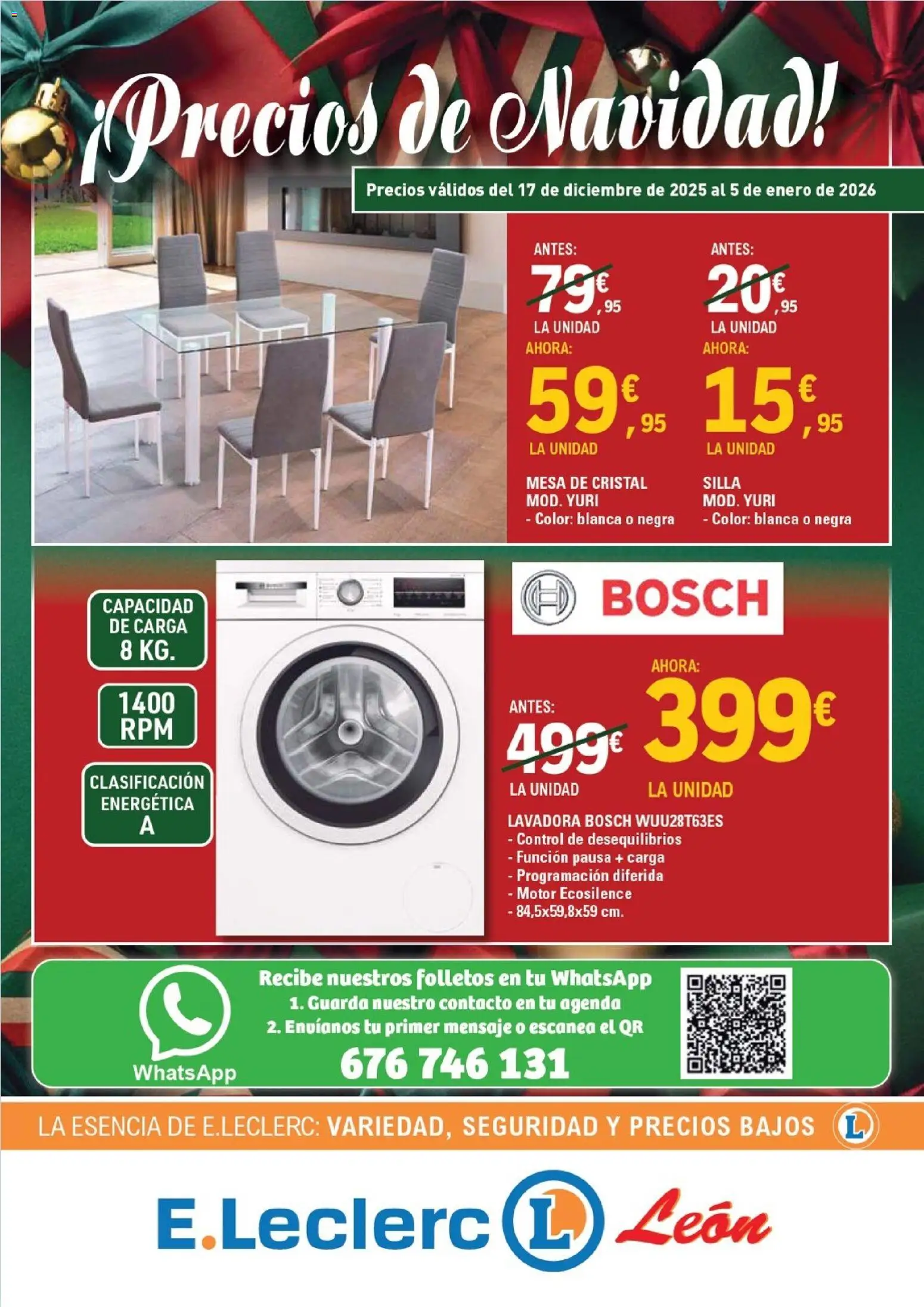 Vista previa del folleto de la tienda E.Leclerc válido desde el 17/12/2025 - Silla, Lavadora, Mesa